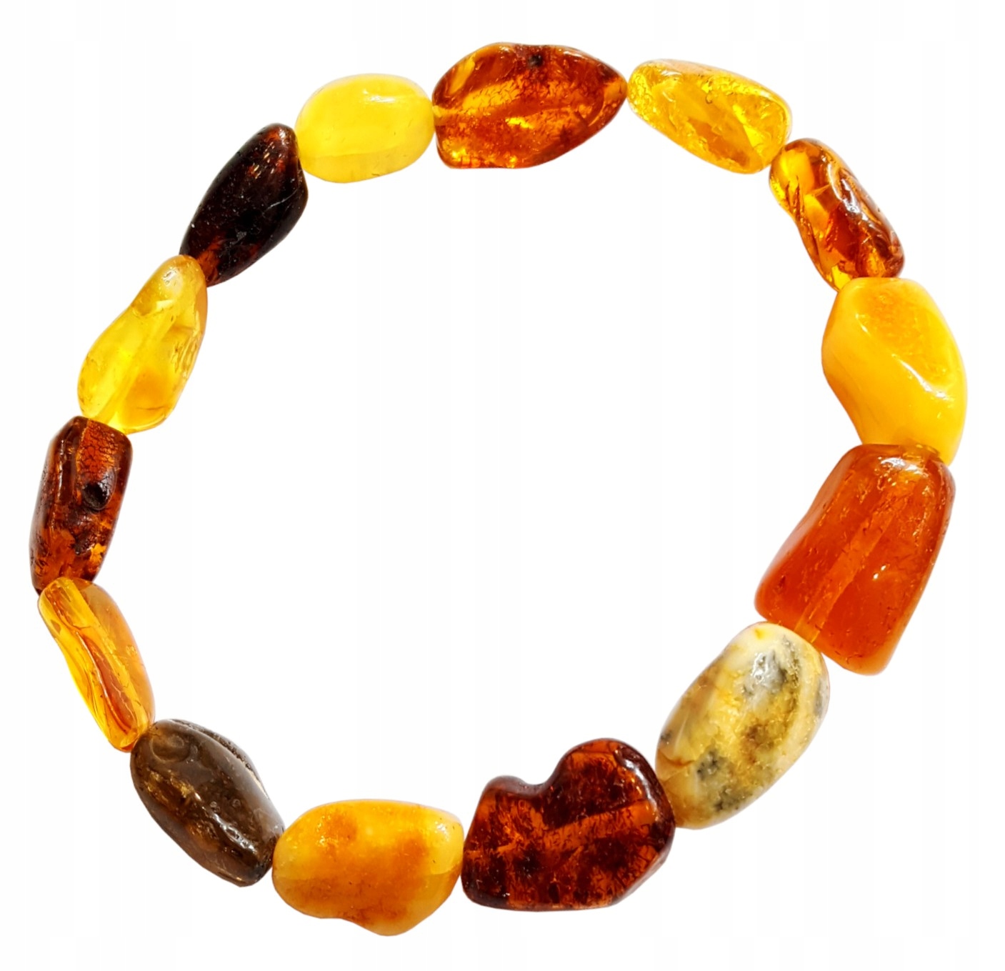 

Bransoletka Bursztynowa kształt Fasolki dł.19-20cm