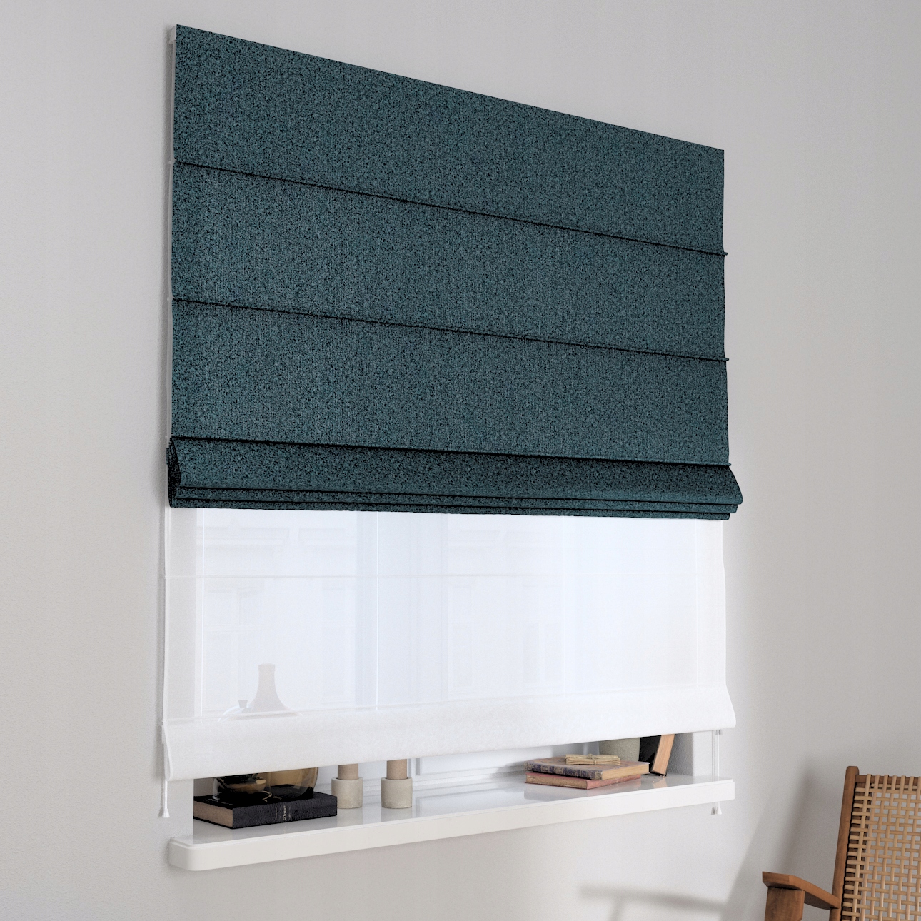 Hotová Římská roleta den noc Duo 160x180cm modrá