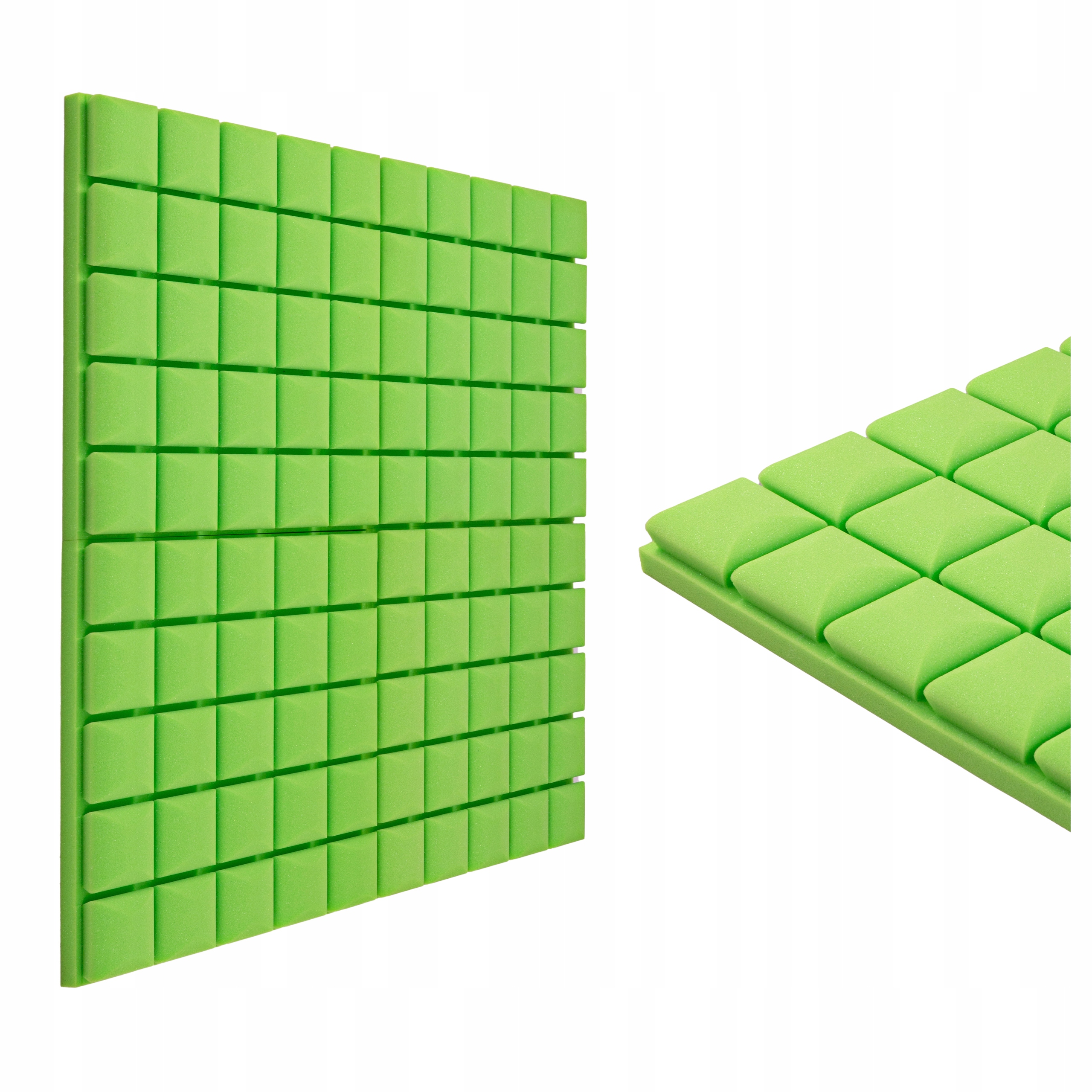 1m2 konvexní kostky bez lepidla ve světle zelené barvě akustický panel 5cm