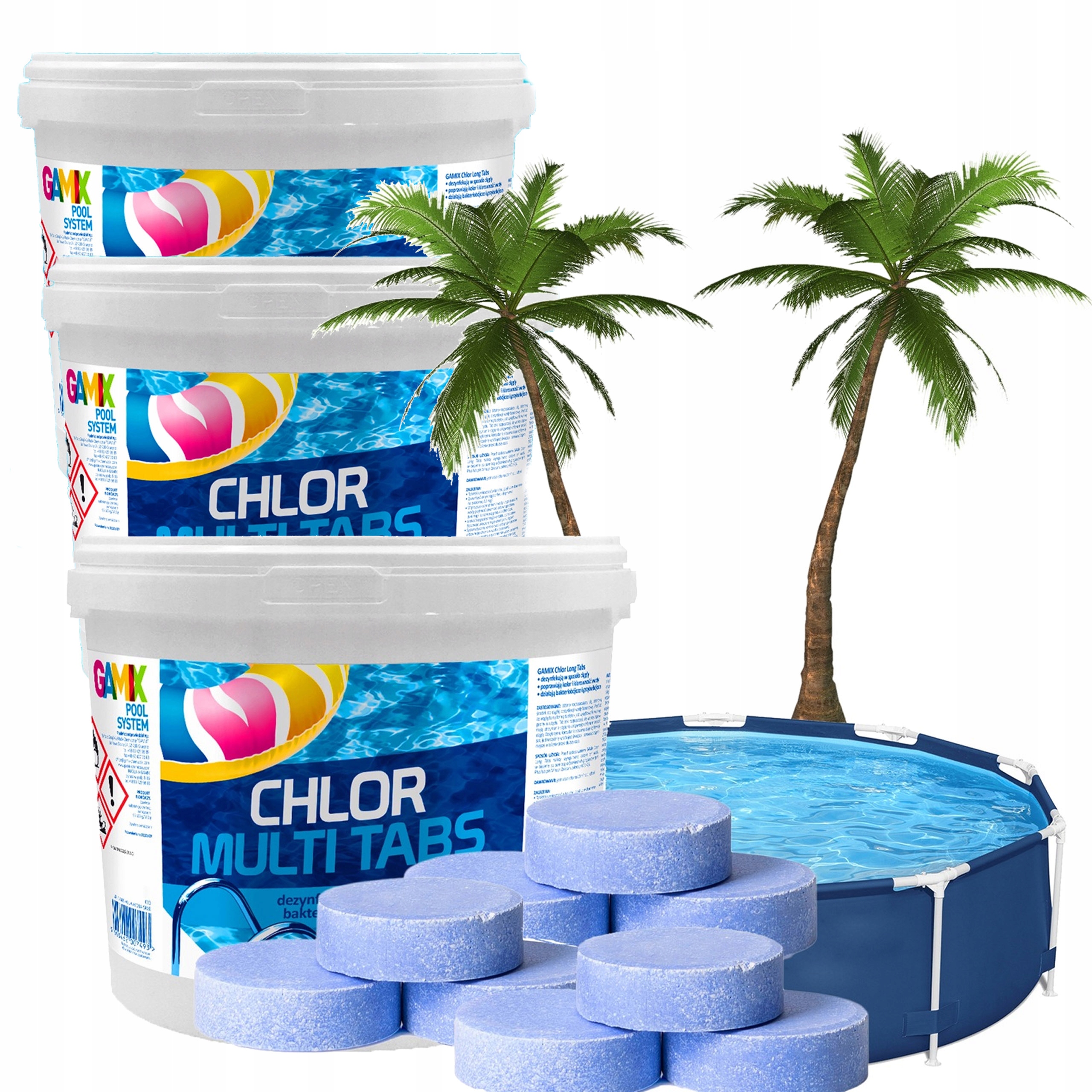 Gamix Multi Tabletki 3w1 Chlor Do Basenu 200g 3 x 5 kg, 15kg