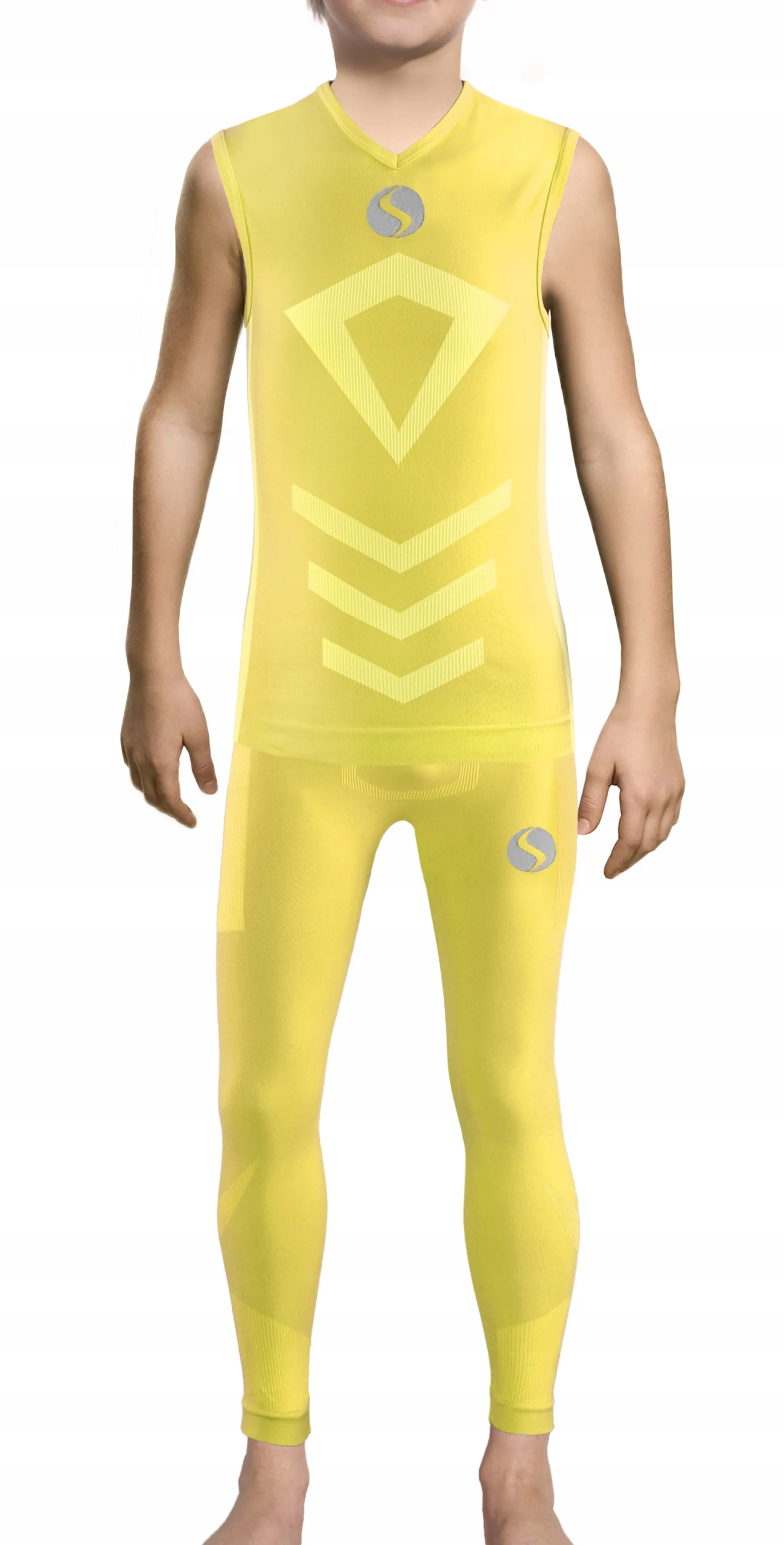 Sesto Senso Komplet Thermo chlapec bez rukou, délka kalhot Žlutá 116-140 4XS/3XS