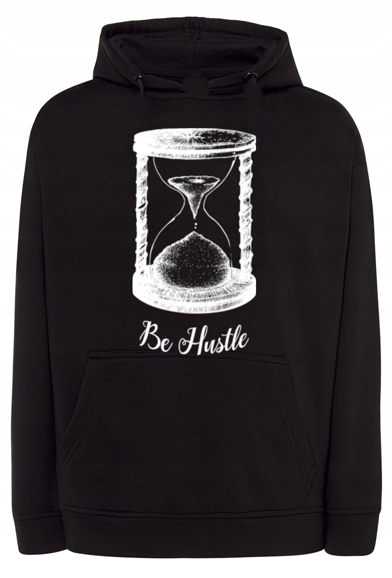 Pánská mikina s potiskem přesýpacích hodin Be Hustle r.XL