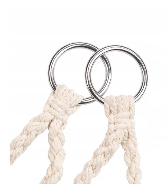 FOTEL WISZĄCY HUŚTAWKA OGRODOWA BOCIANIE GNIAZDO Z PODUSZKĄ BIAŁY Kolor beżowy