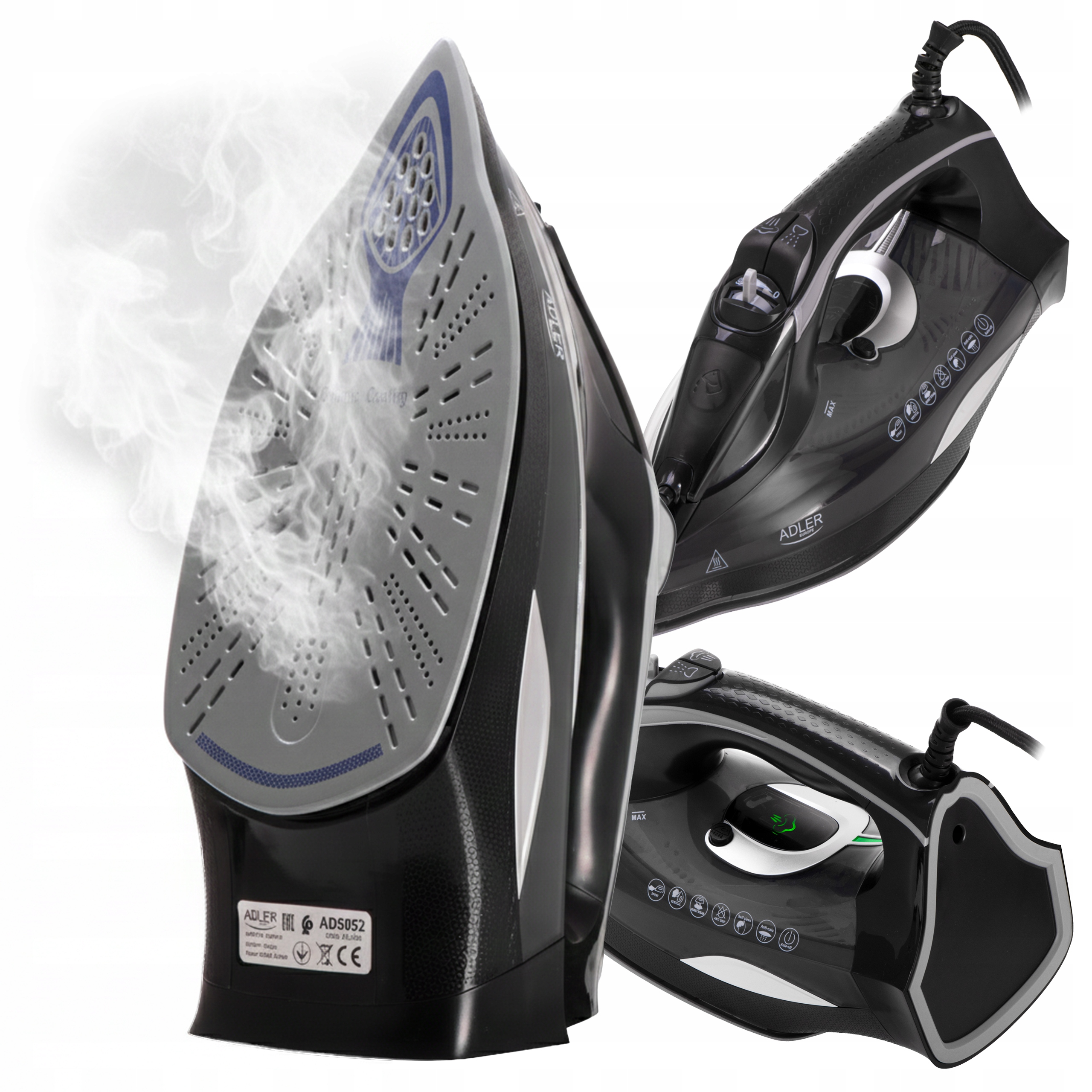 Žehlička Keramická Svislá Silná ruční Anti Drip Anti Calc Adler