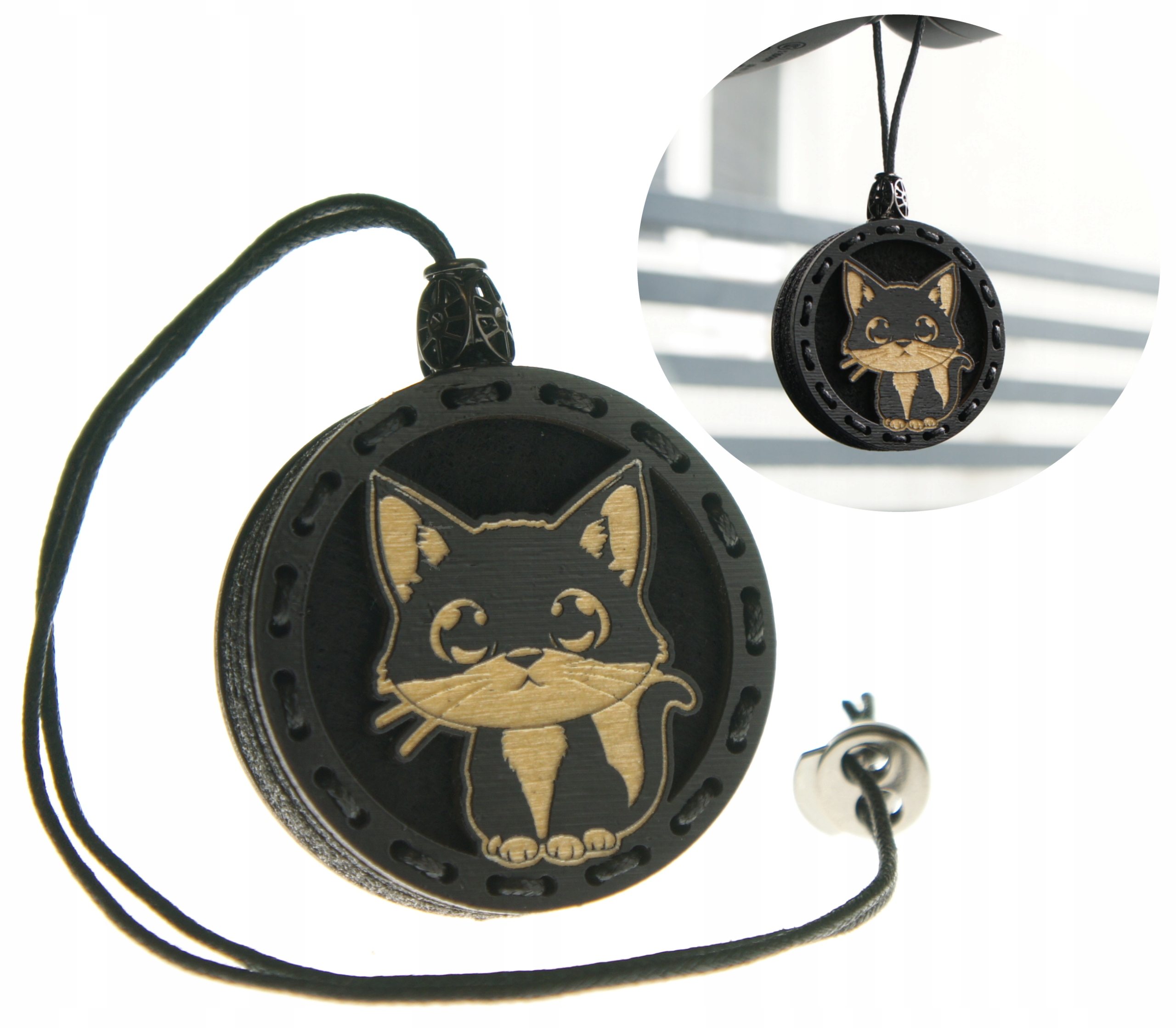 Zapach do samochodu drewniana zawieszka Deconet Black Premium Kot