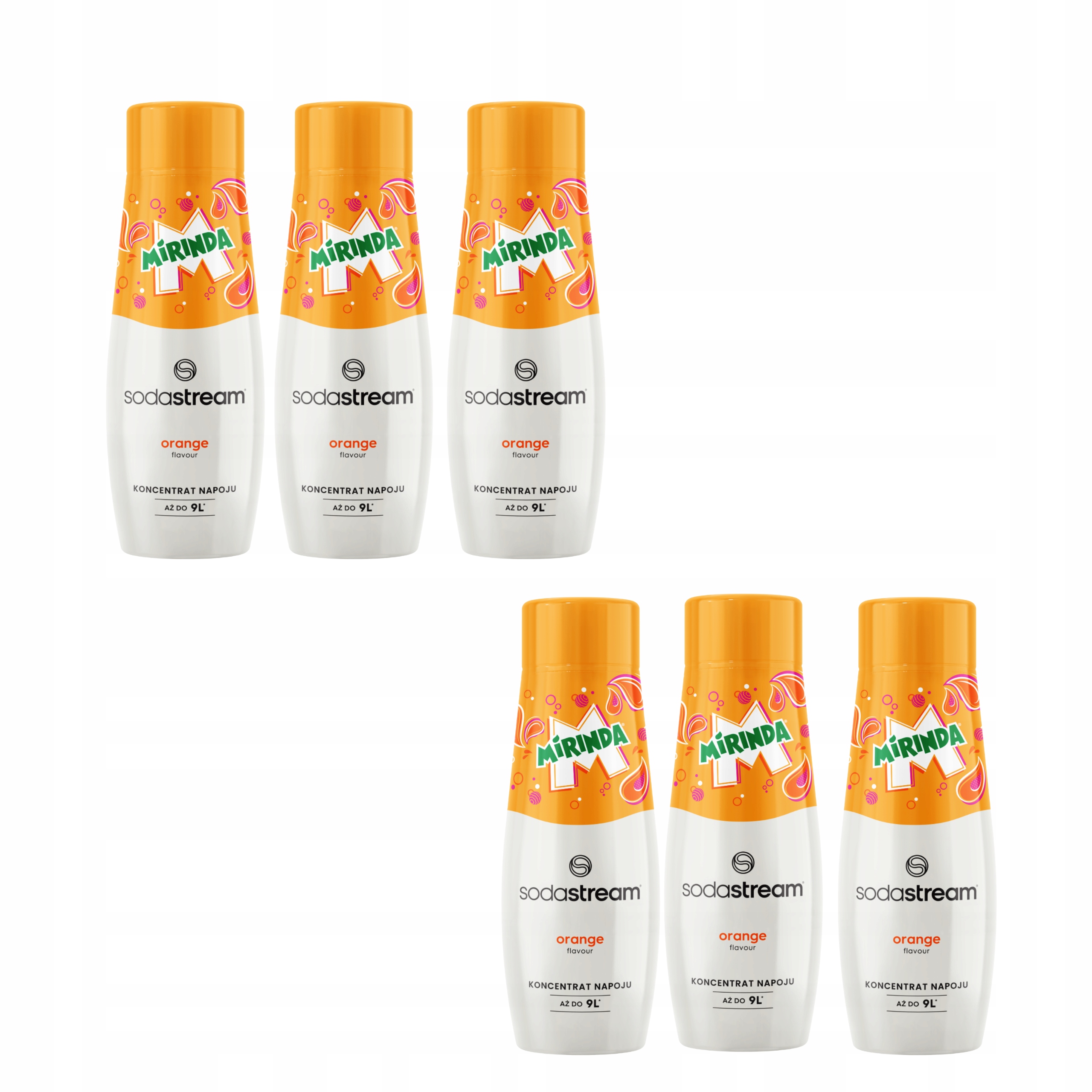 Mirinda sirup SodaStream Ovocný koncentrát pro vodu do saturátoru 440 ml x 6