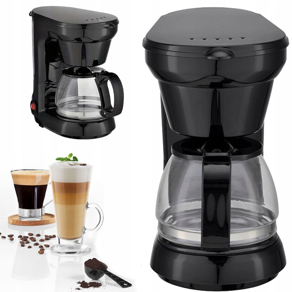 Kávovar S V-trychtýřem 750 ML Skleněná Protiskluzová Konvice 550 W