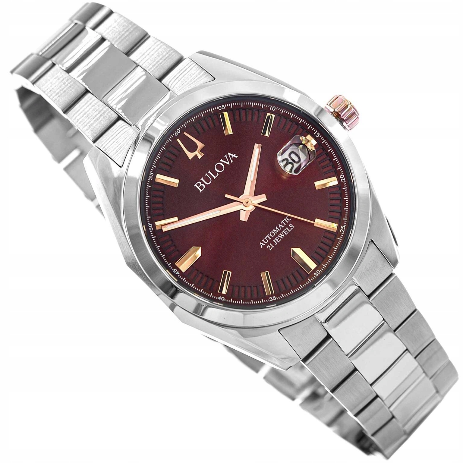 Pánské Hodinky Bulova 98B422 Surveyor Stříbrné S Automatickým Náramkem