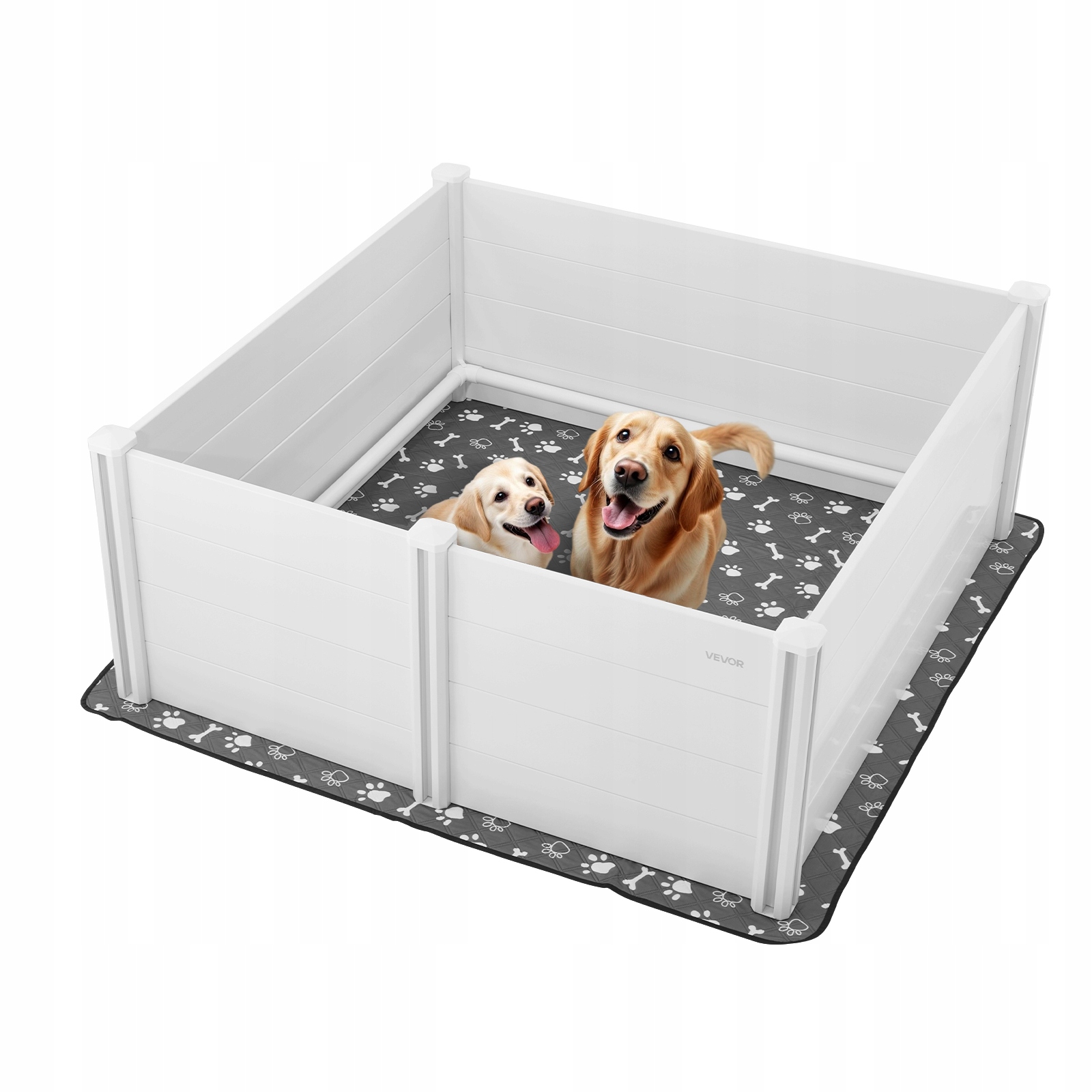 Levně Vevor Kotec Pro Štěňata XL 1520X1520X610 MM, Plastové Pvc, Pevná A Snadná