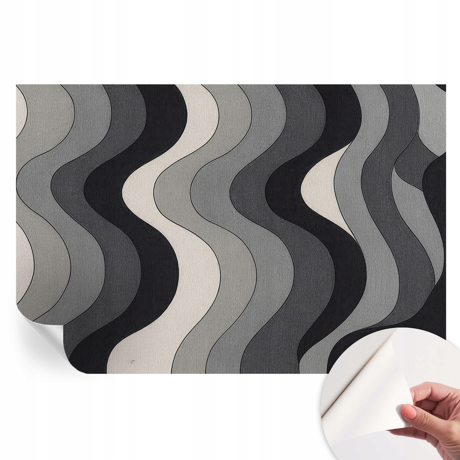 Moderní fototapeta na zeď do kuchyně obývacího pokoje Ložnice Šedé vlny 104x70