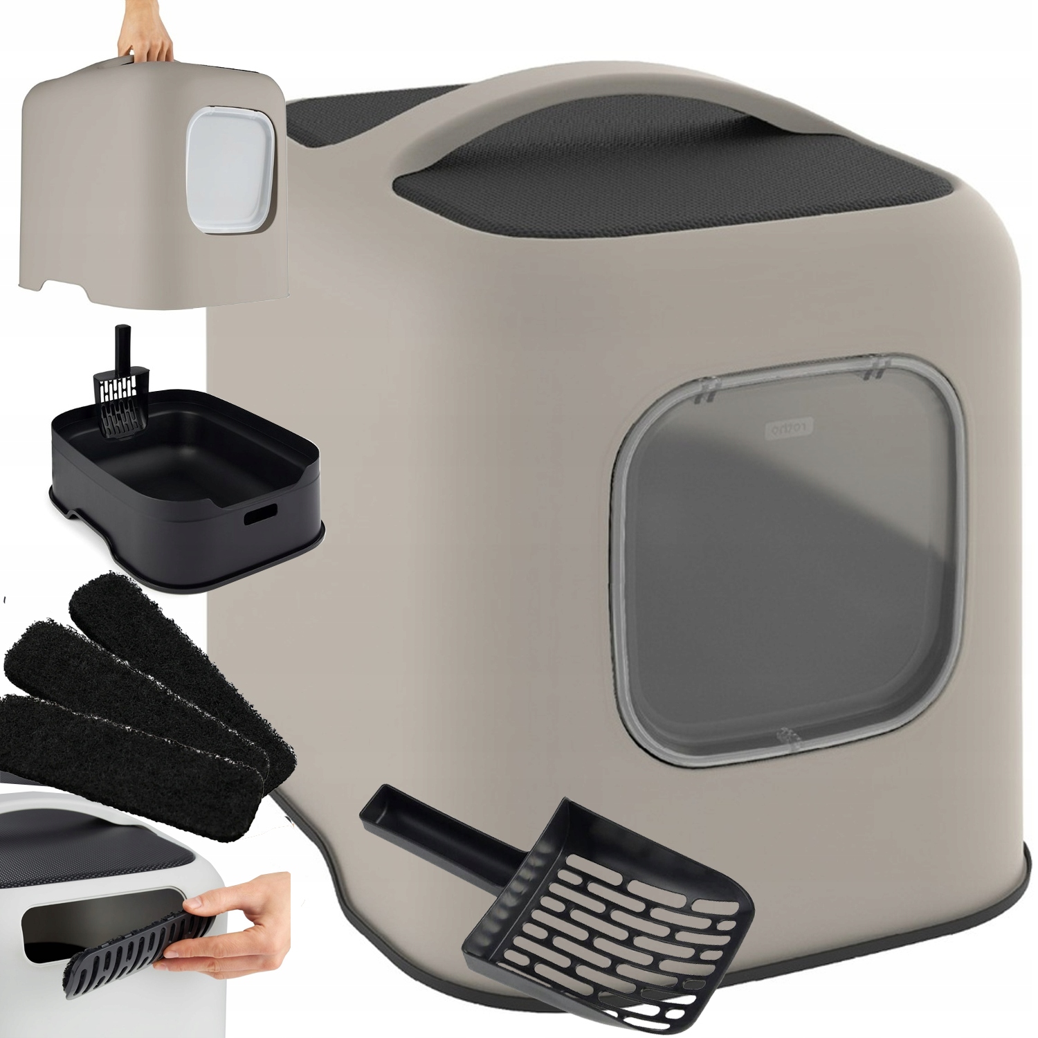 Rotho My Pet Duża Kuweta Dla Kota Dwuczęściowa Z Pokrywą Zamykana Filtry