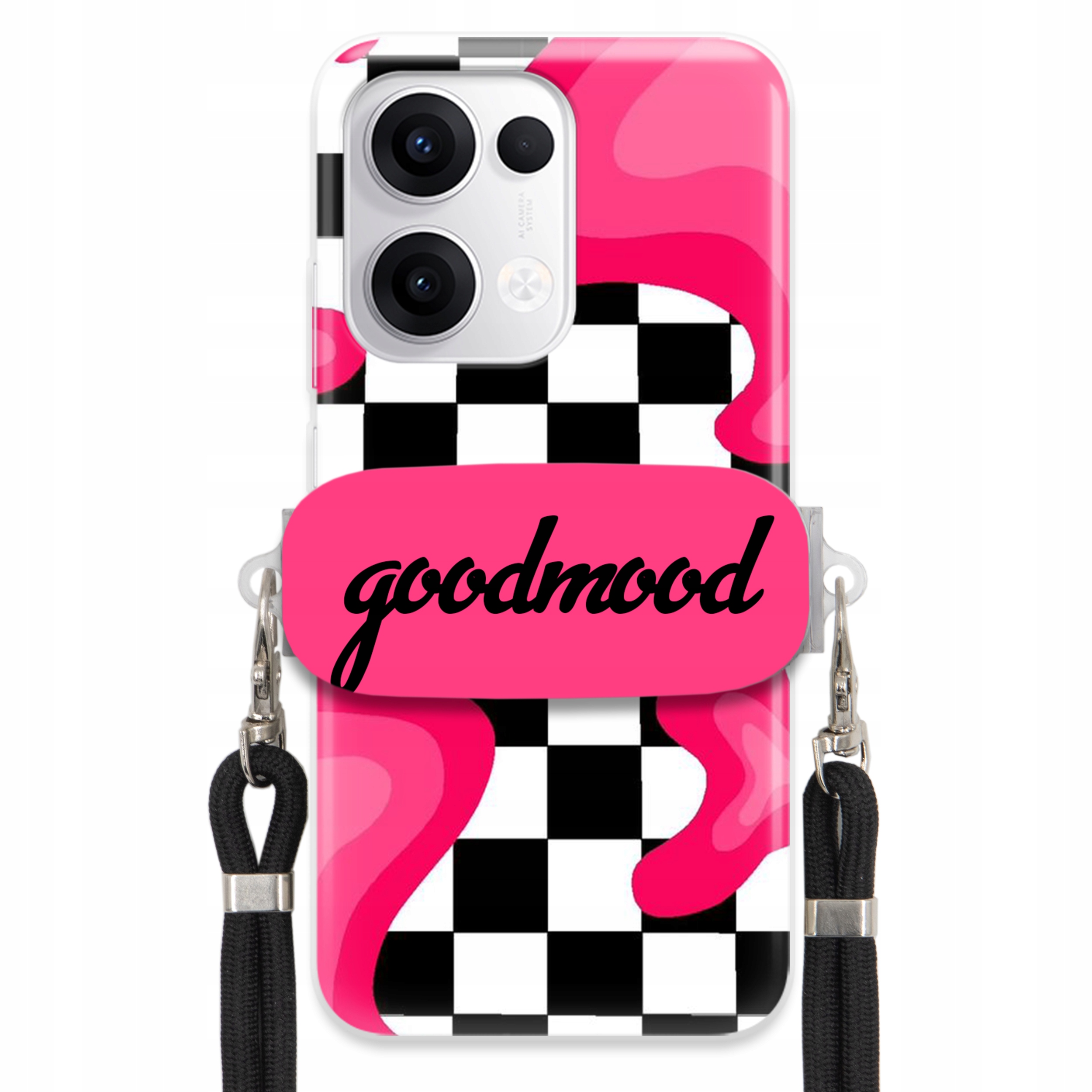 Puzdro Na Oppo Reno 13 5G Sada Case Držiak Na Vodítko Čierna Pre Teen Splash