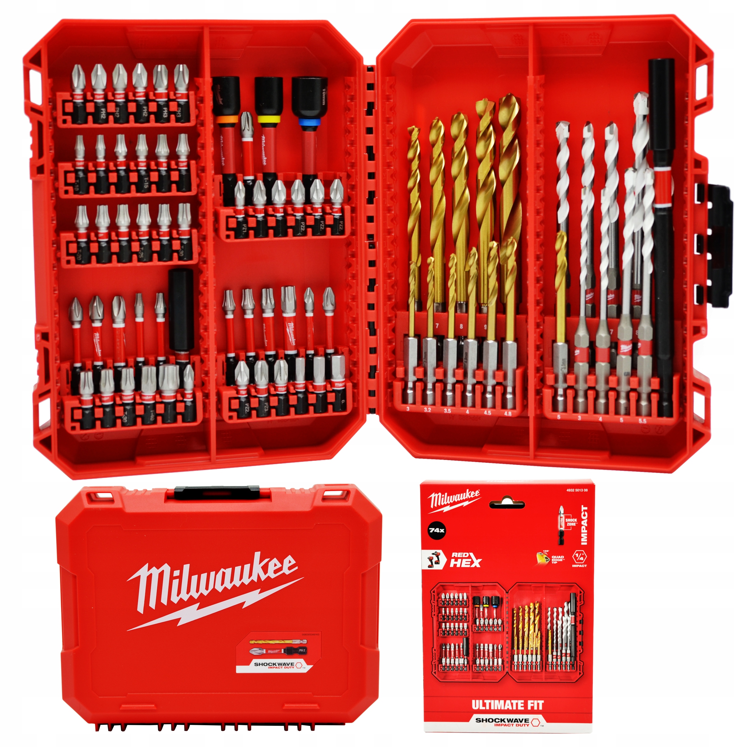 Zestaw Bitów Końcówek Udarowych Bity Udarowe Ph Pz Tx Hex Wiertła 74EL