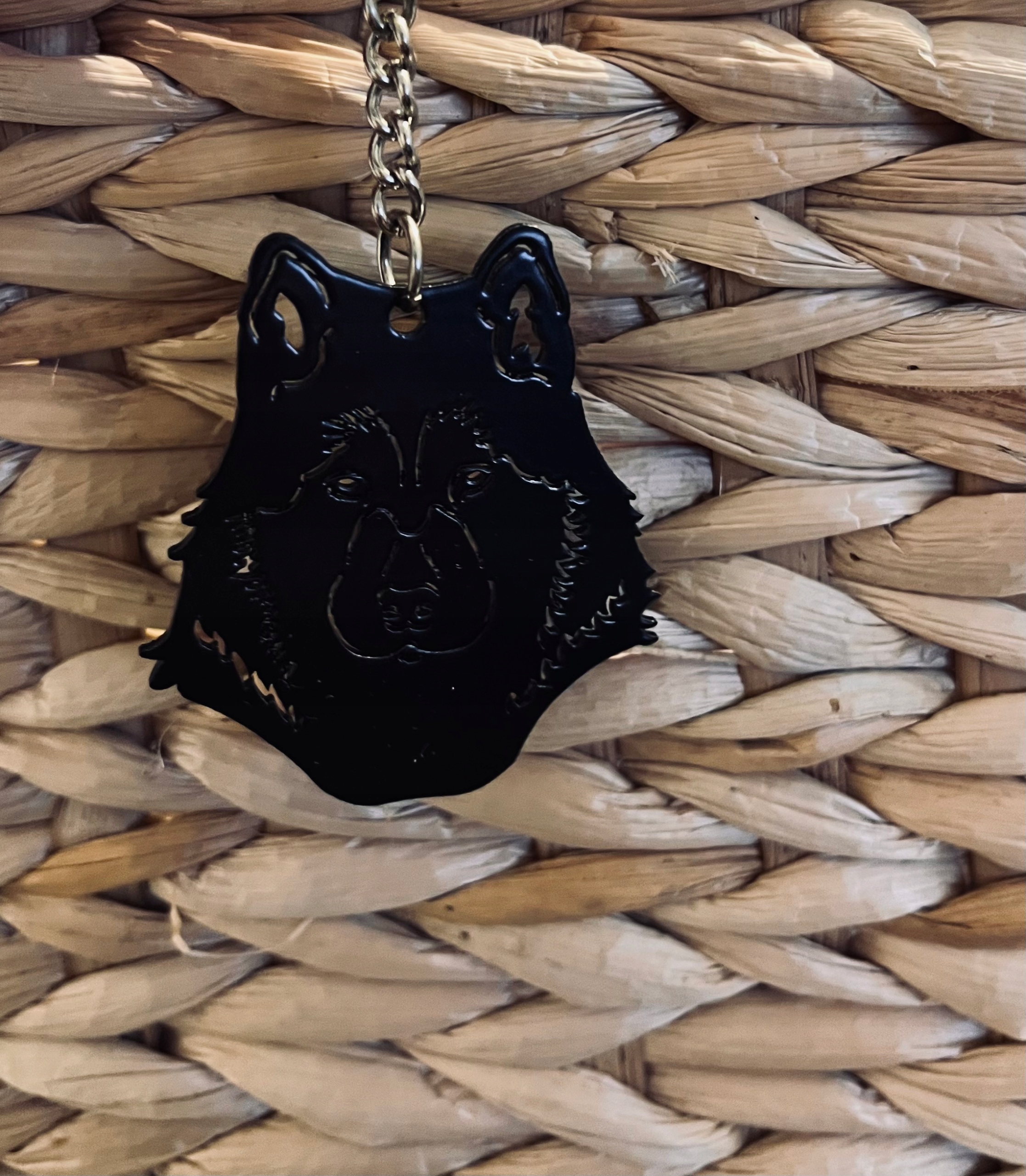 Brelok Breloczek do kluczy Pies Malamut Wzór dominujący zwierzęcy