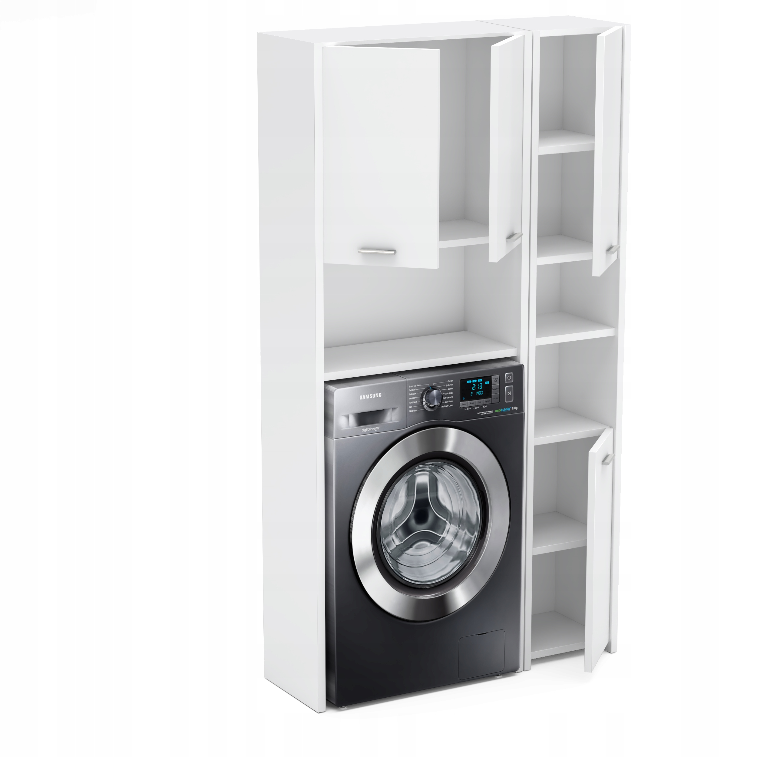 SZAFKA ŁAZIENKOWA NAD PRALKE+ SŁUPEK BIAŁY MAT Typ stojące