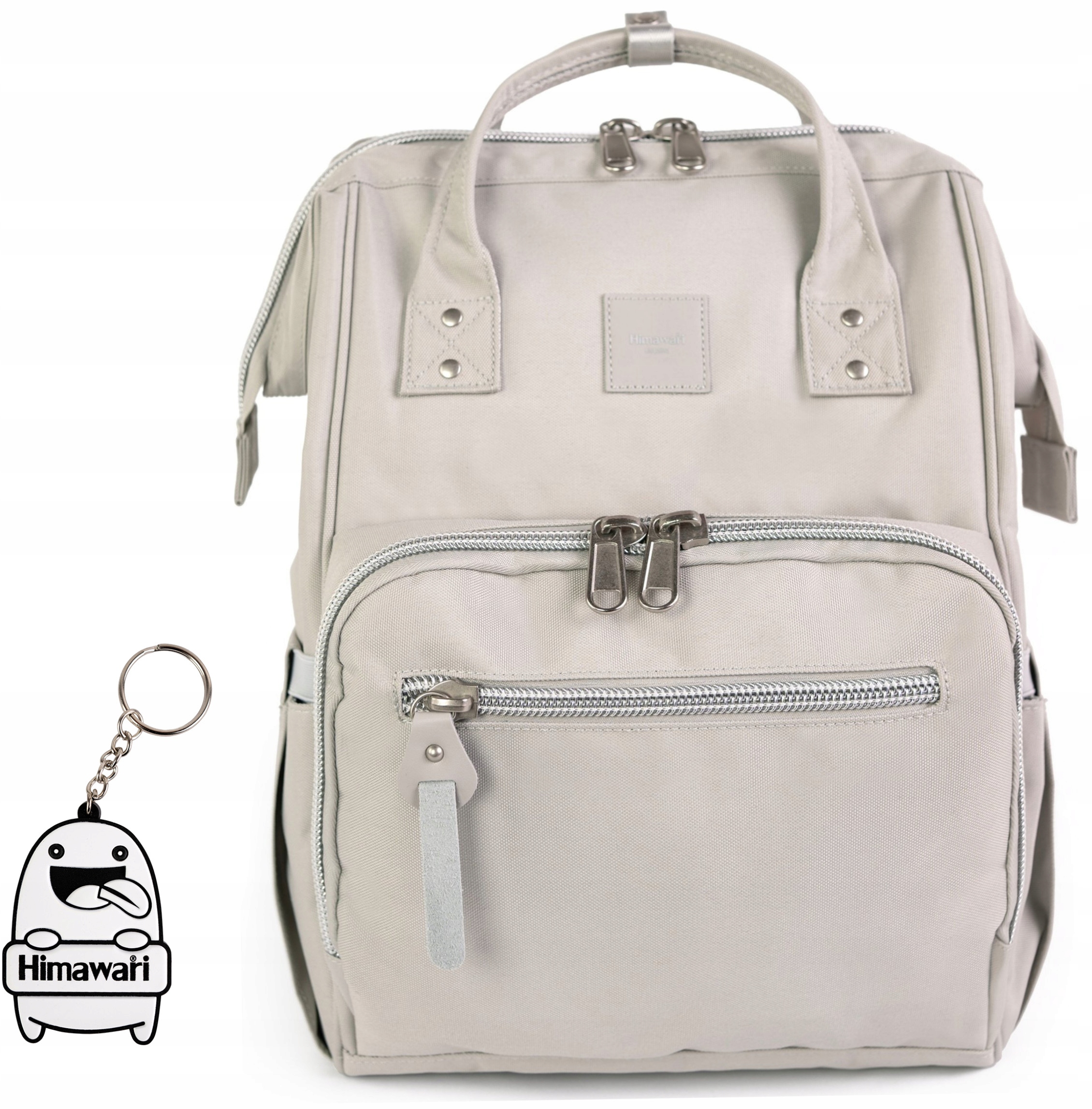 Plecak damski Himawari Keeper do wózka dziecięcego dla mamy Jasny beżowy