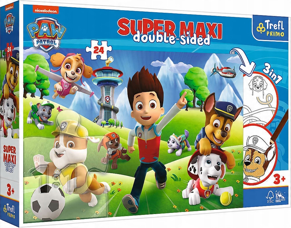 

Dwustronne Puzzle 24 El Przygody Psiego Patrolu