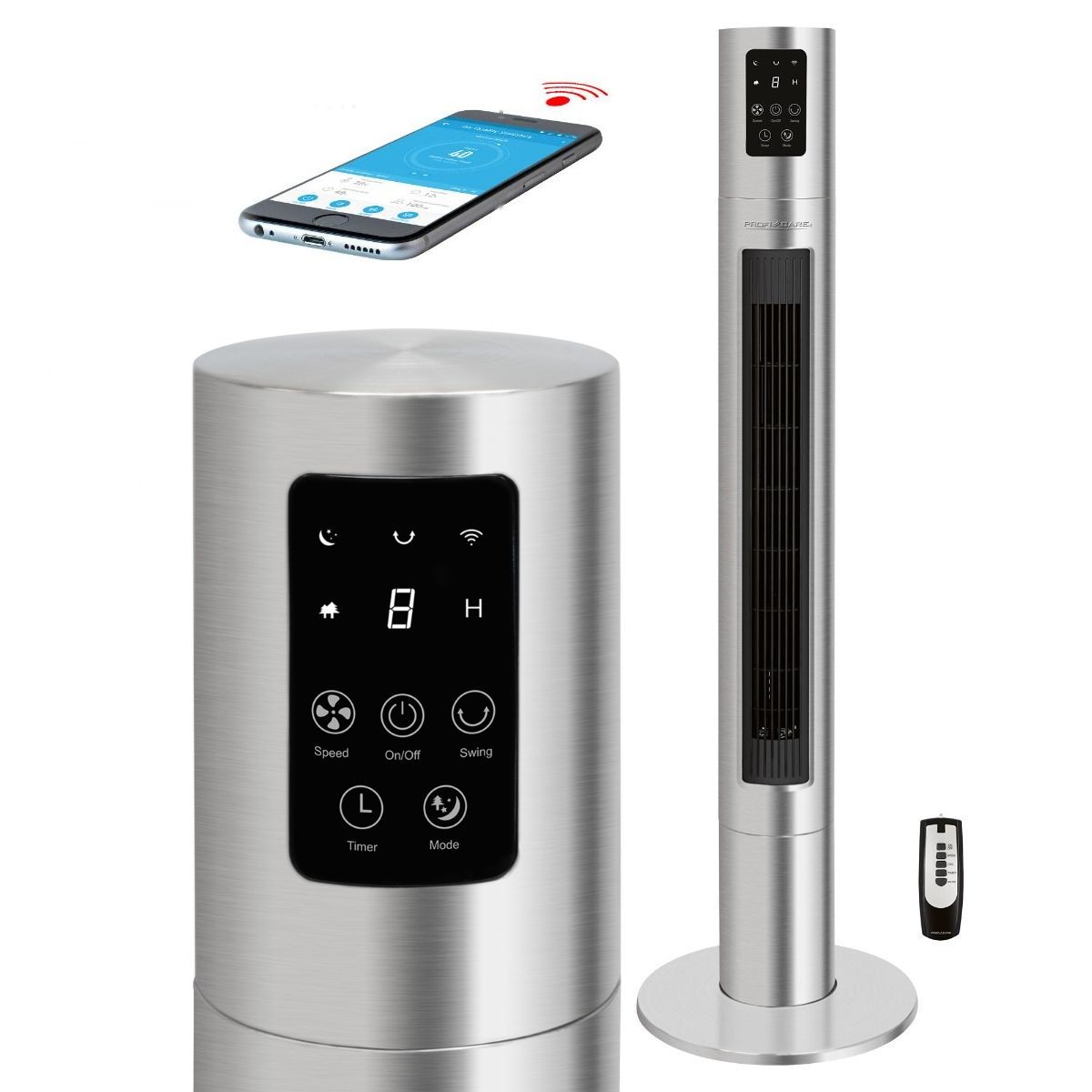 Wentylator wieżowy, kolumnowy wiatrak z WiFi, Aplikacja ProfiCare Pc-tvl 30