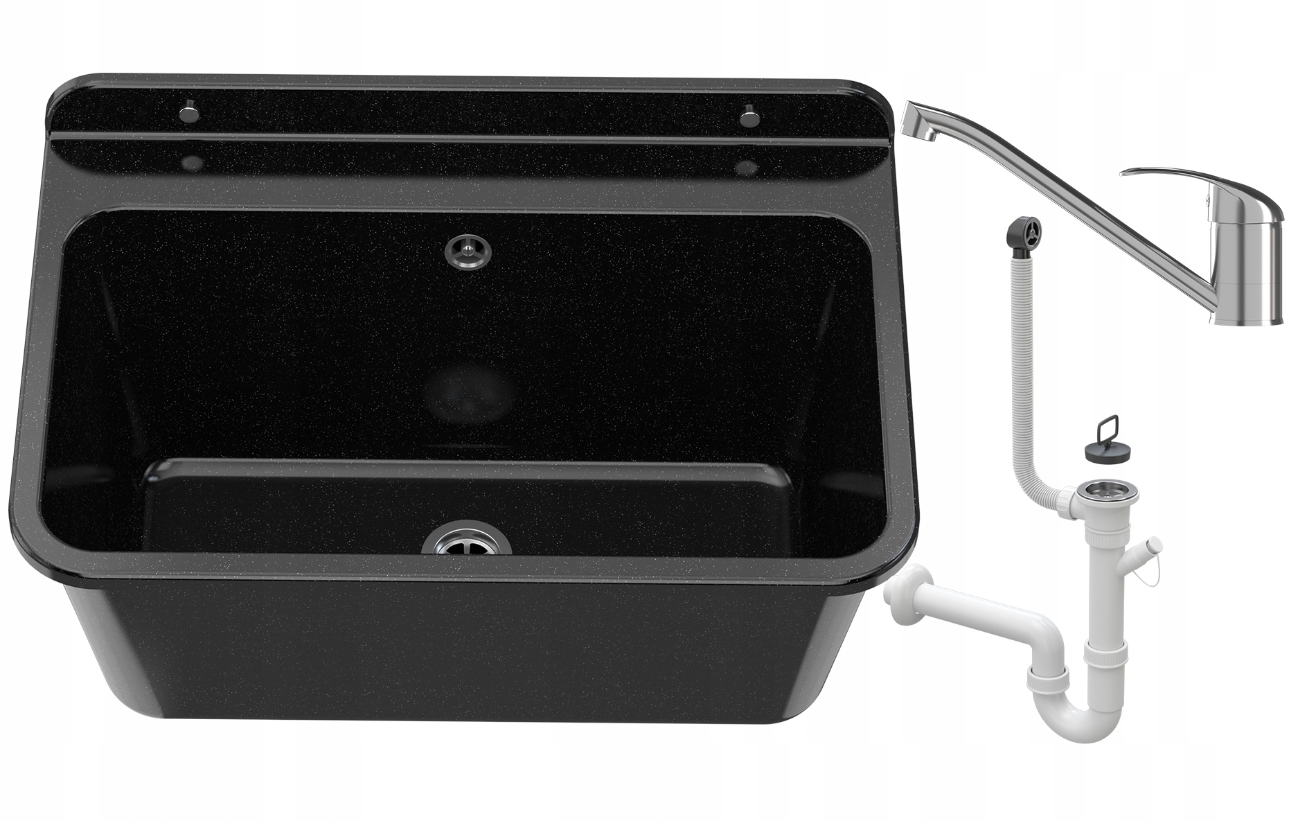 Velká Hospodářská Komora Dřez Černá Baterie Chrom