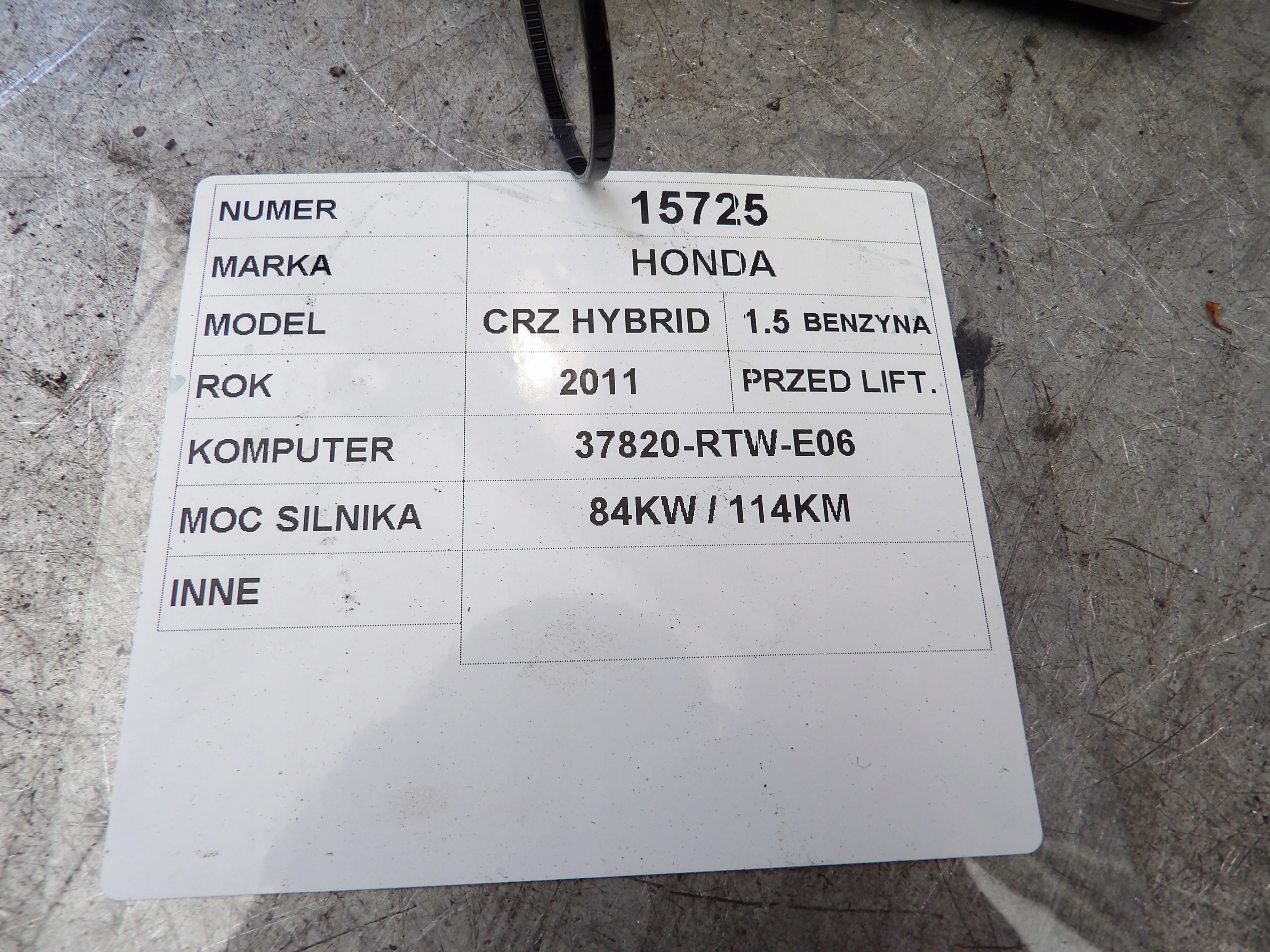 Honda CR-Z computer, control unit 1,5 Hybrid