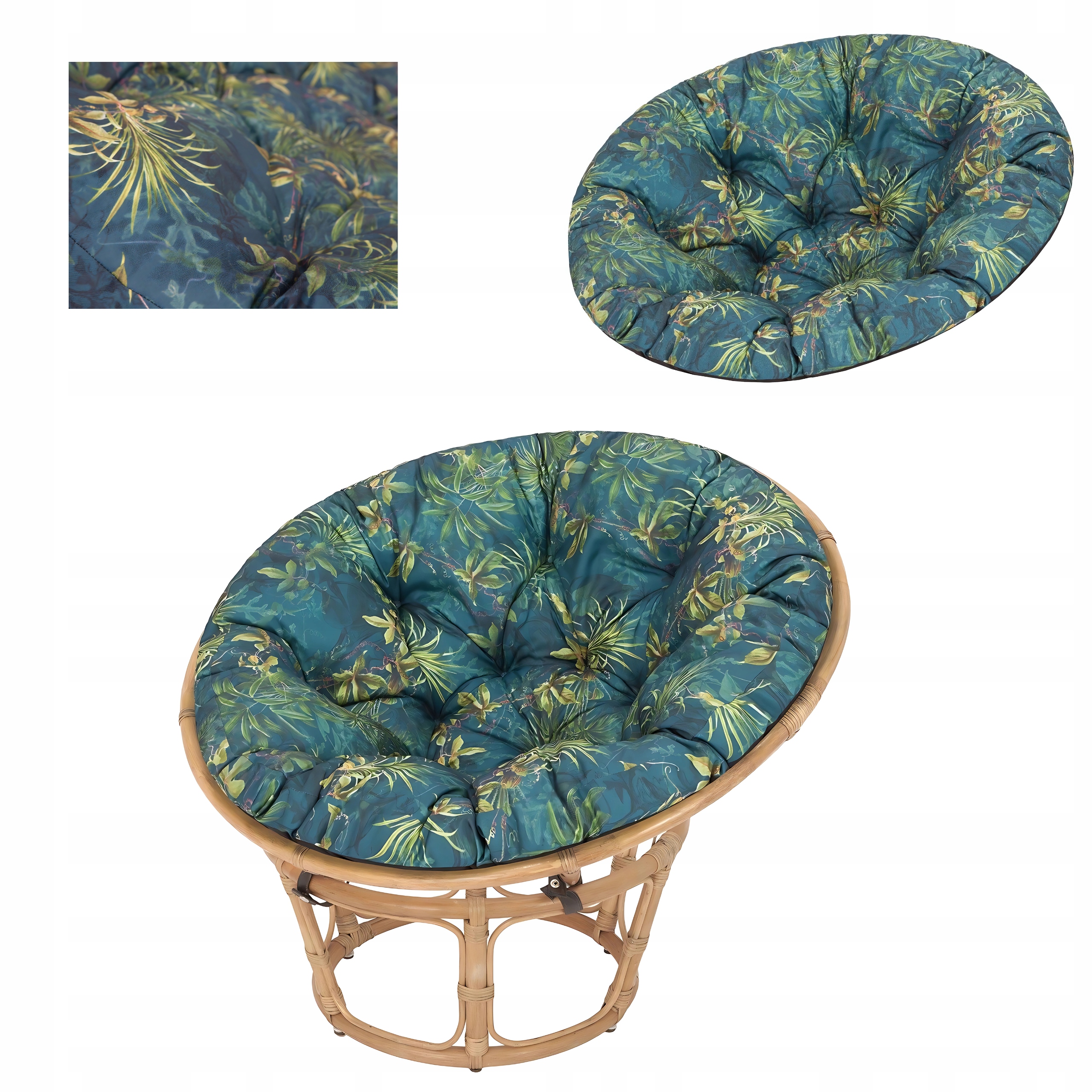 Záhradný vankúš na kreslo Papasan kokon 114 cm okrúhly vankúš hniezdo