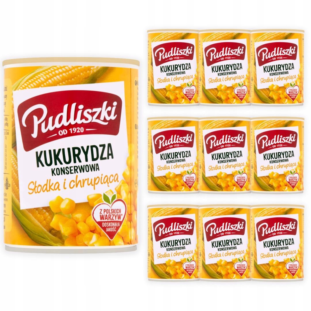 Levně Pudliszki Kukuřice konzervovaná 400 g x 10 kusů