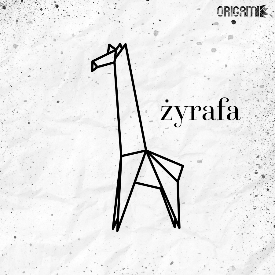 Žirafa dřevěná dekorace Origami 80 cm dárek