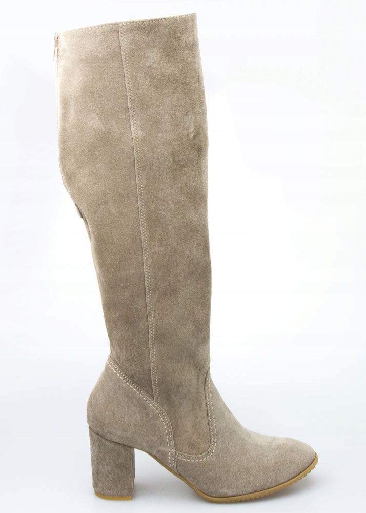 

Beżowe Kozaki Przed Kolano Skóra Klasyczne 40