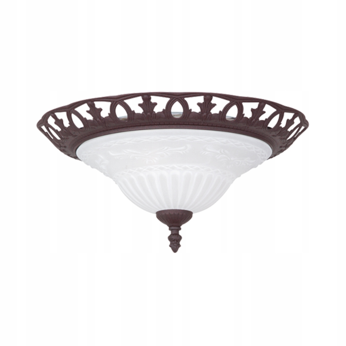 Klasická stropná lampa medená sklenená biela s okrúhlym tienidlom 40 cm Trio