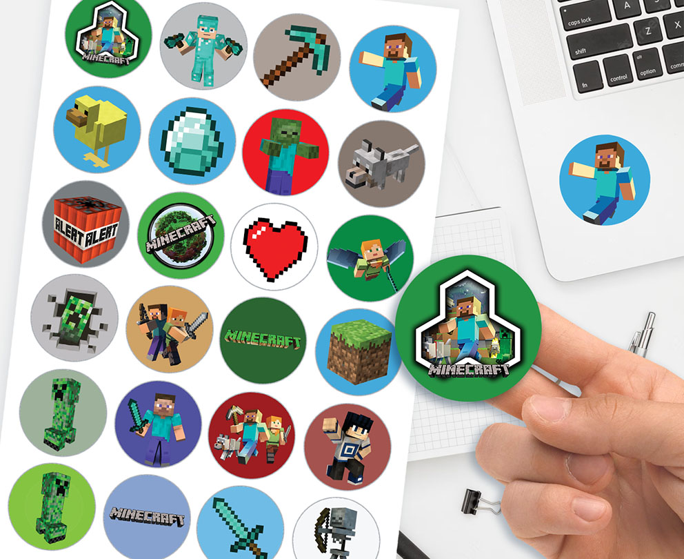 3w1 ZESTAW KUBEK TATUAŻE NAKLEJKI MINECRAFT JAKOŚĆ Pojemność 330 ml