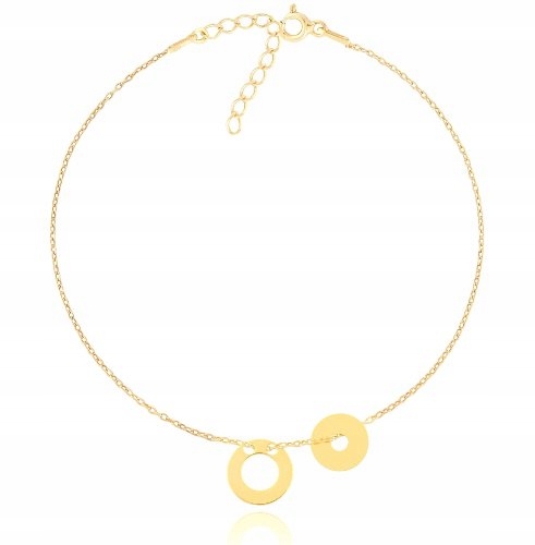 

Bransoletka podwójna zawieszki kółko obręcz 21 cm