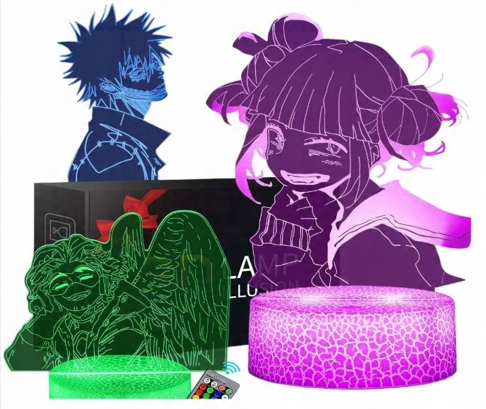 

3 x panele Anime Lampka 3D nocna led usb A1