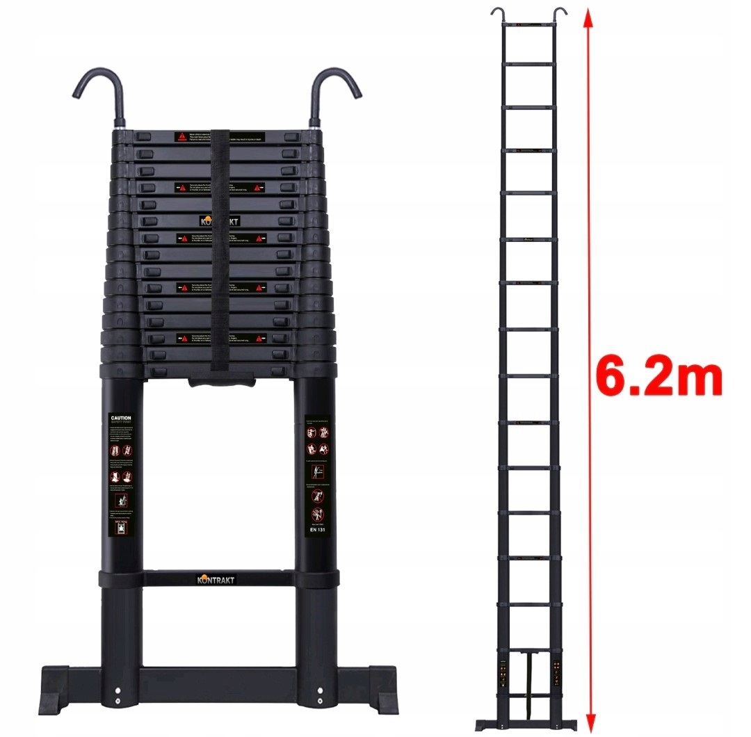 hliníkový rebrík 6,20 m vystužený stabilizátor háčikov zdarma