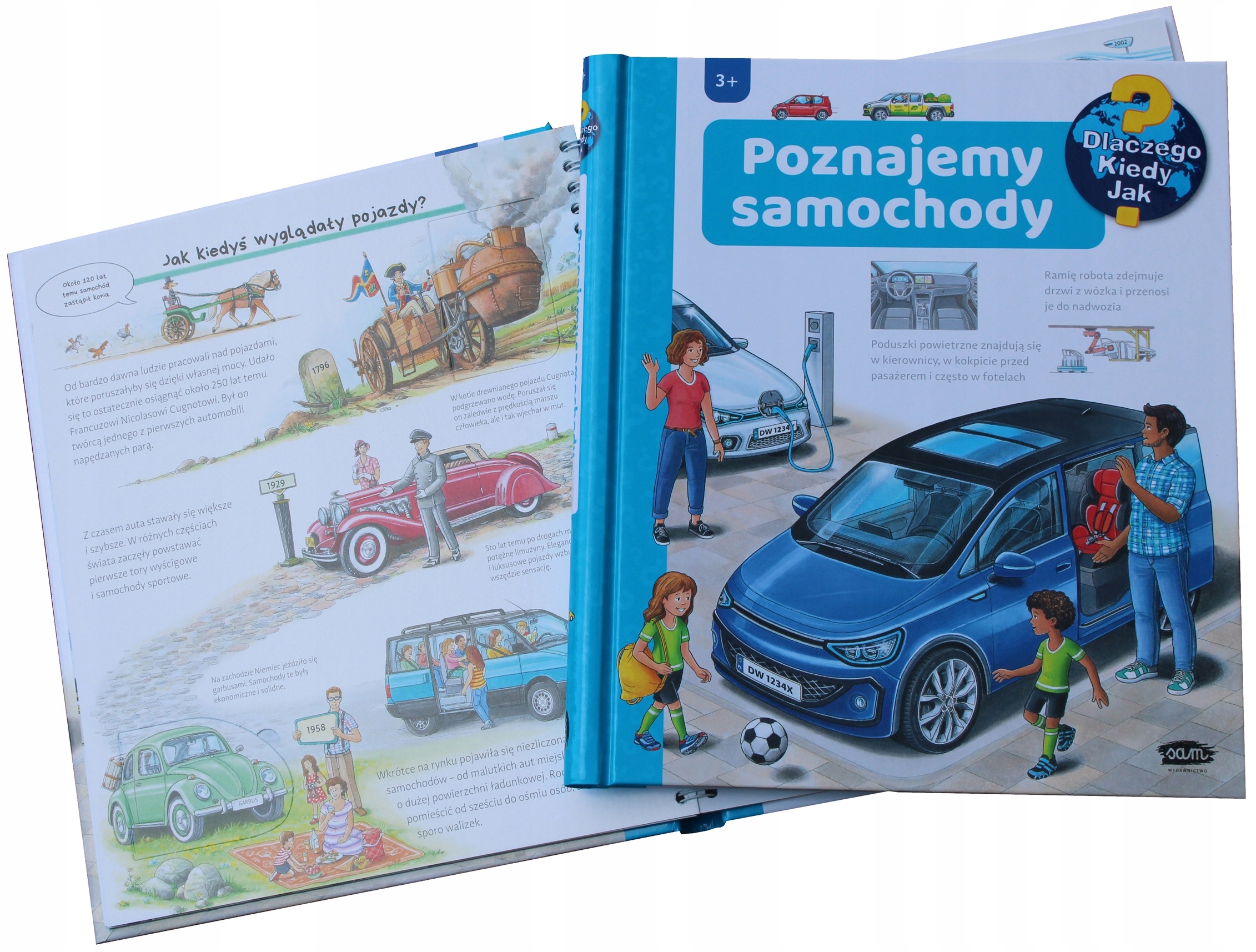 POZNAJEMY SAMOCHODY KSIĄŻKA Z OKIENKAMI WYDAWNICTWO SAM ISBN 9788396562920