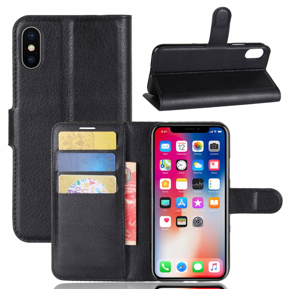 

Etui Portfel Litchi, Pokrowiec Do Iphone Xs Max