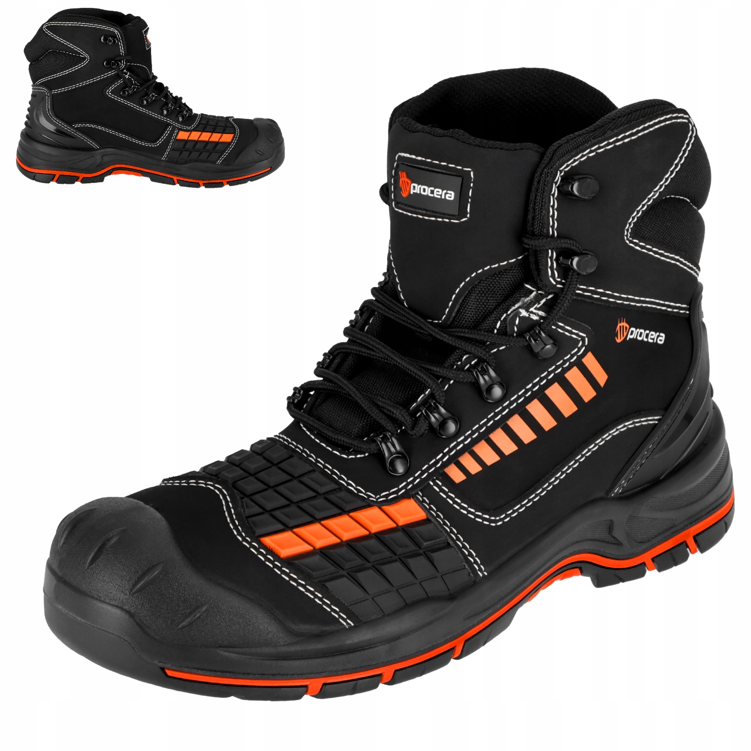 Wysokie buty robocze męskie S3 skórzane Wodoodporne z Noskiem Bhp Titan 43