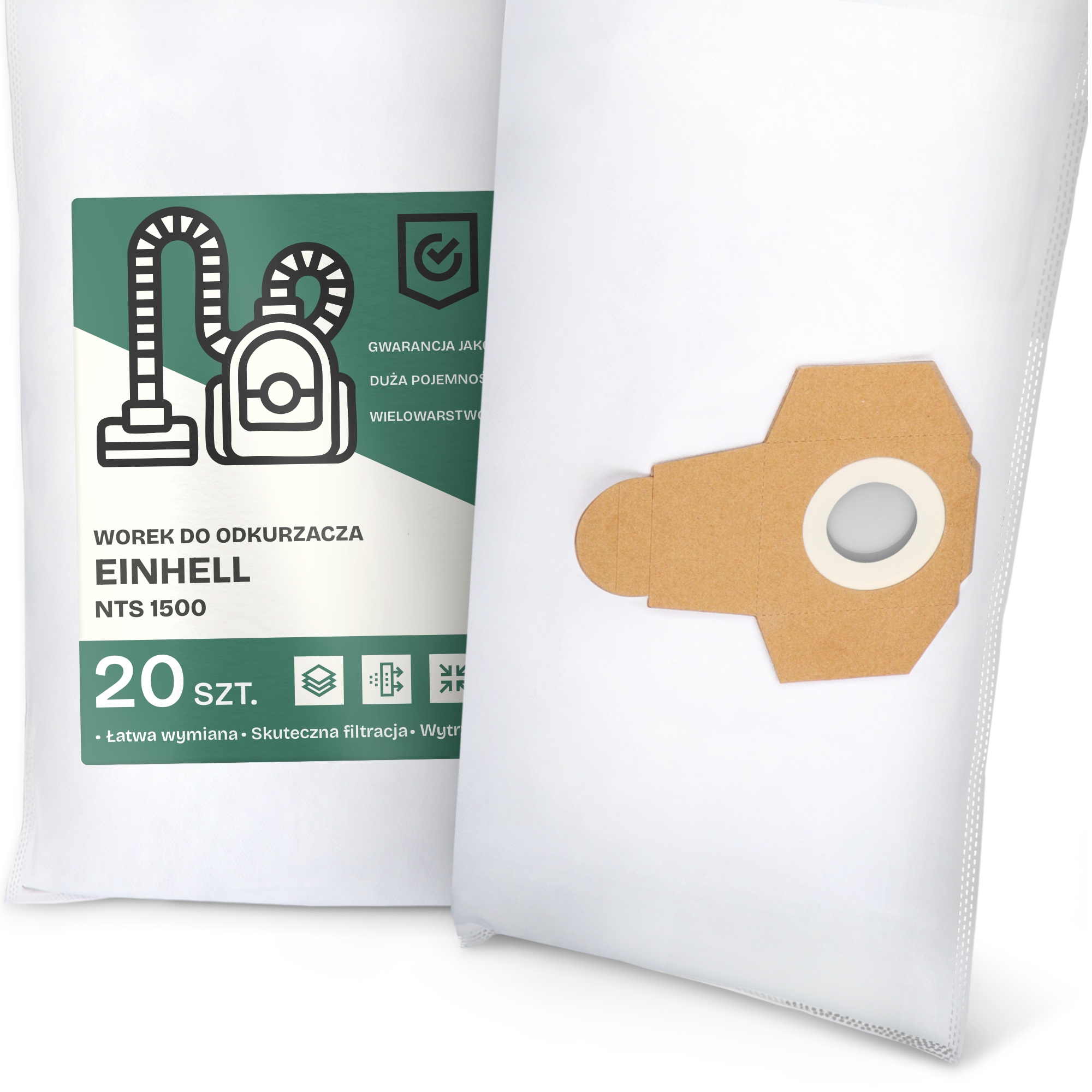 20 x Sáček do Vysavače Einhell Nts 1500 Syntetický Textilní Velký G9