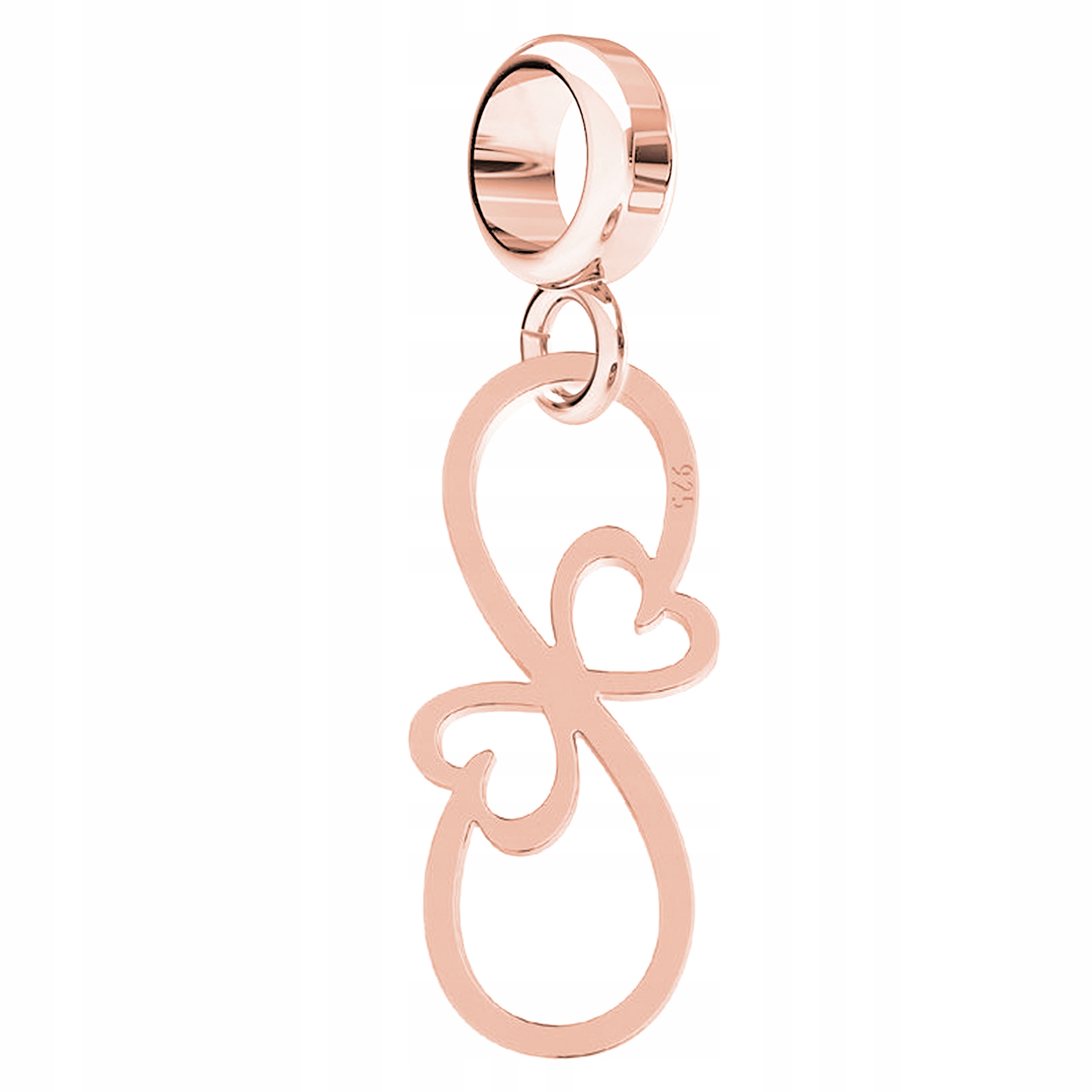 Charms Pozlacený Infinity Srdce s nekonečnem Osmička Srdce Stříbro 925