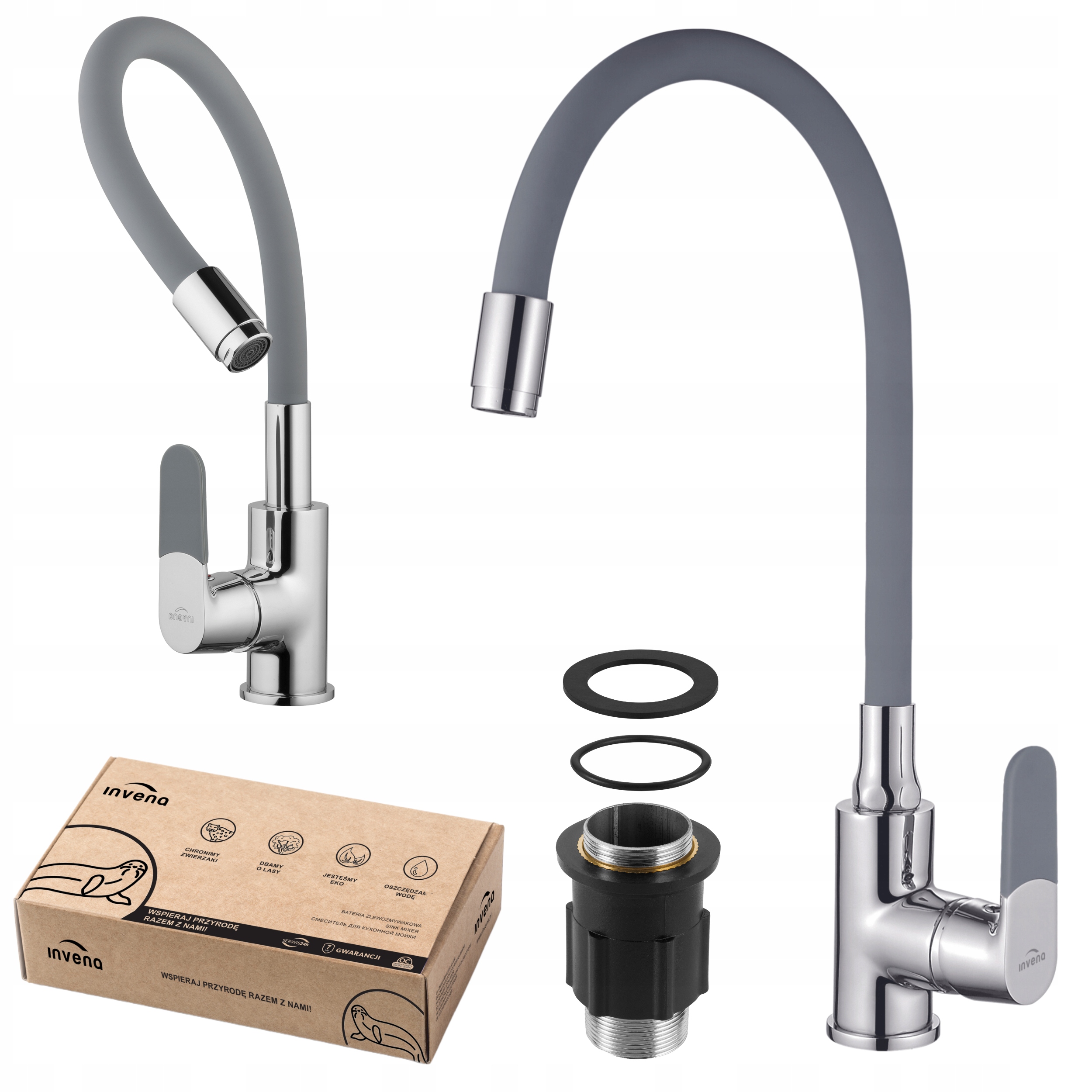 Kuchyňská Dřezová Baterie Stojánková S Kohoutkem Flexibilní Ramínko Šedá