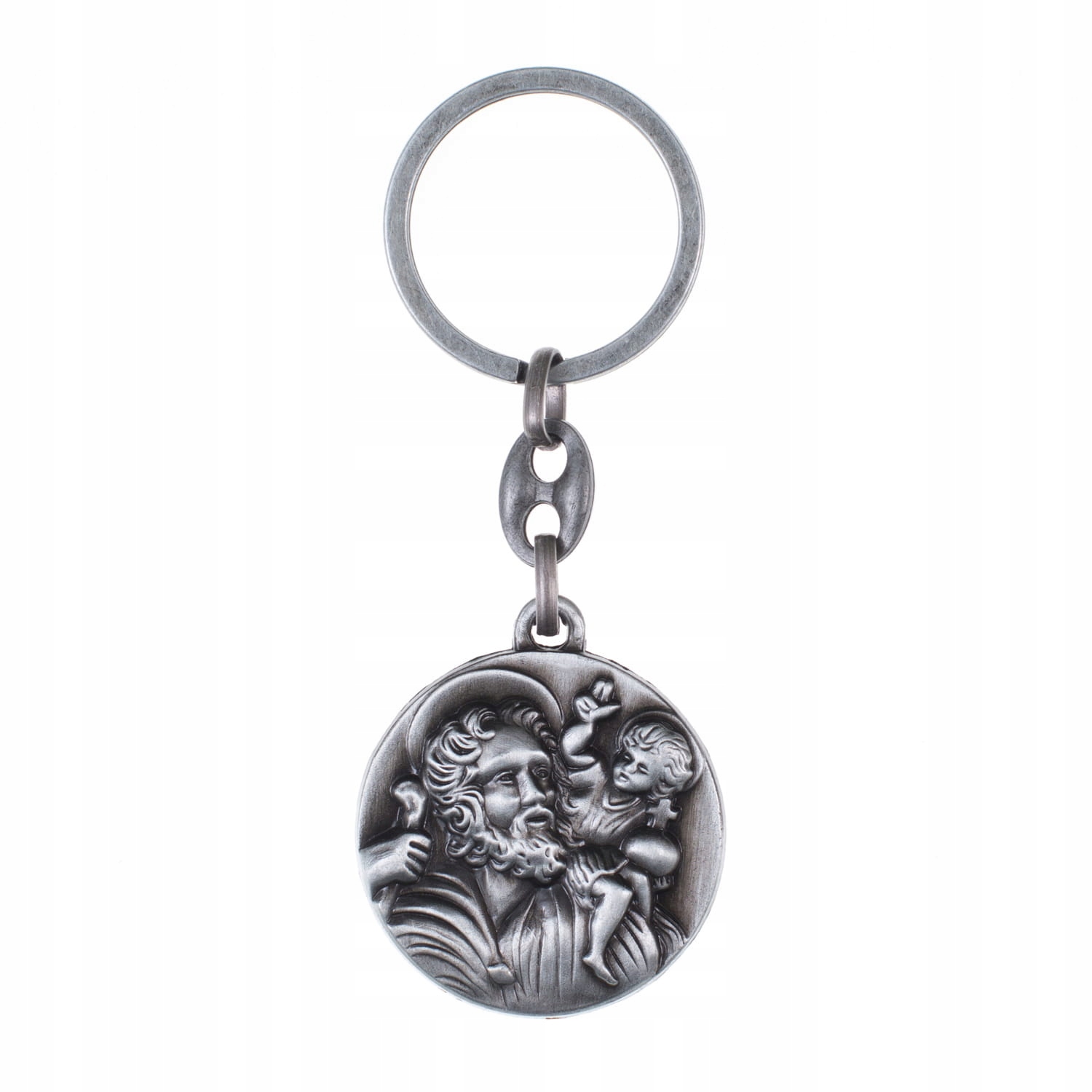 

Brelok do kluczy satynowany św. Krzysztof srebrny