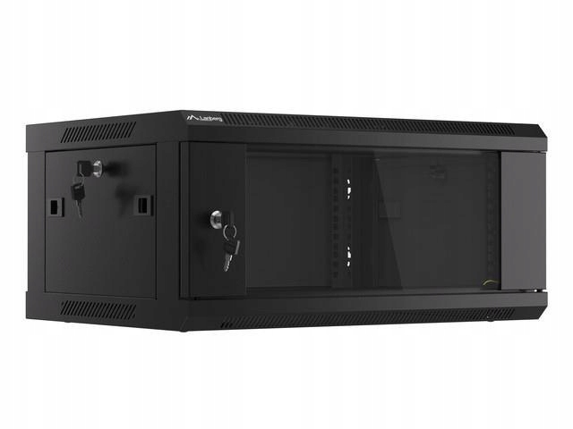Inštalačná skriňa závesná 19" 4U 600x450 čierna Lanberg (flat pa)
