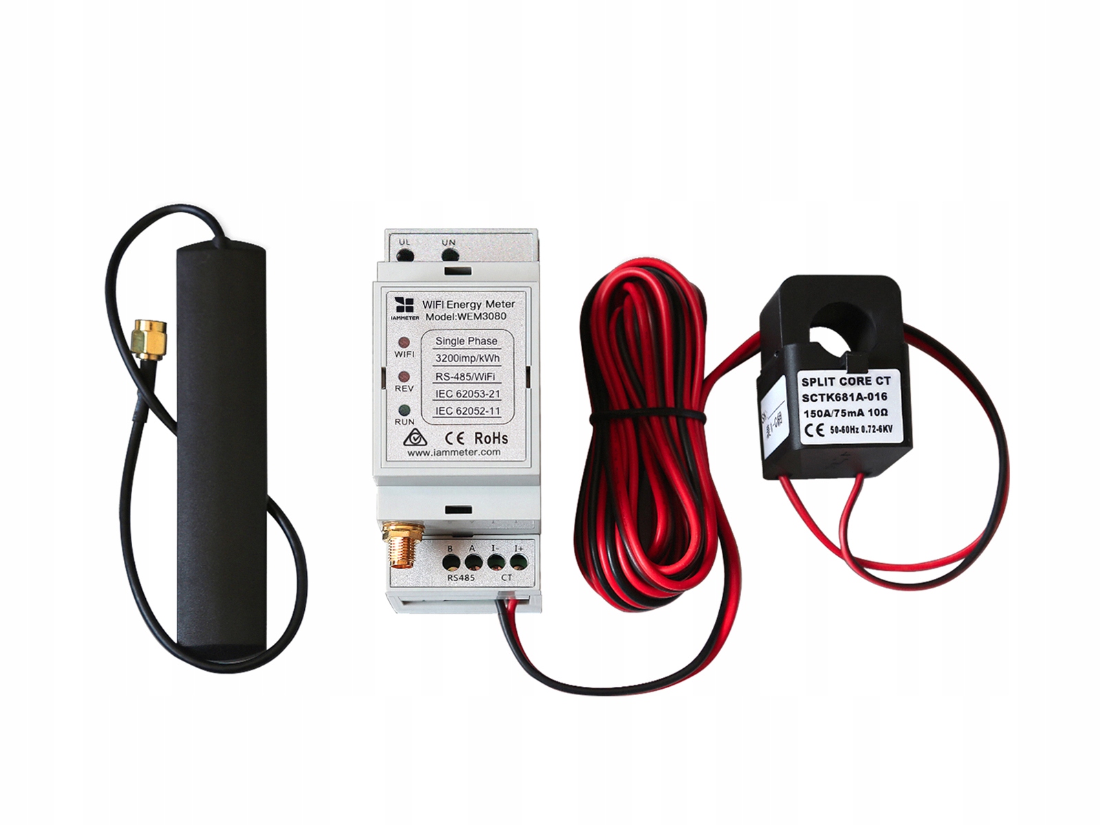 Jednofázový WiFi Pv 150A merač energie