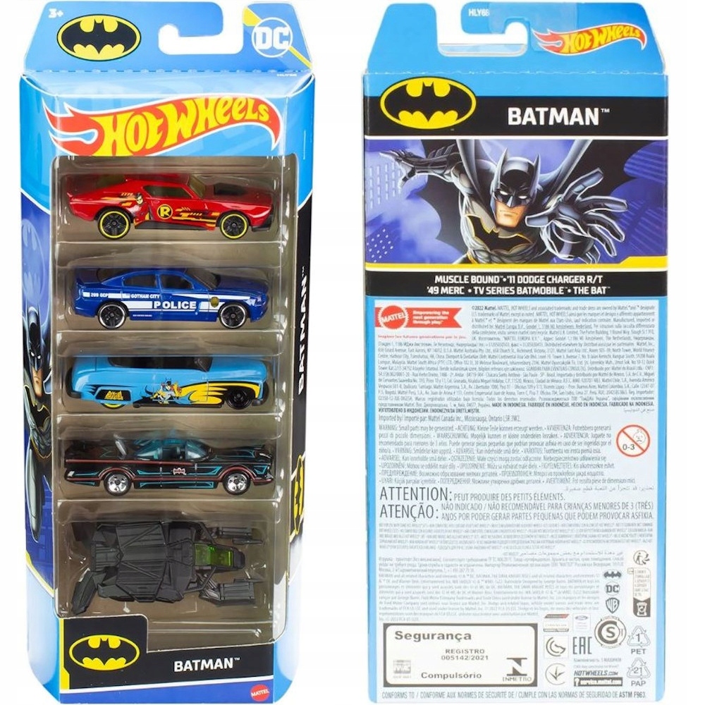 

Hot Wheels Zestaw Autek Batman 5-PACK HLY68