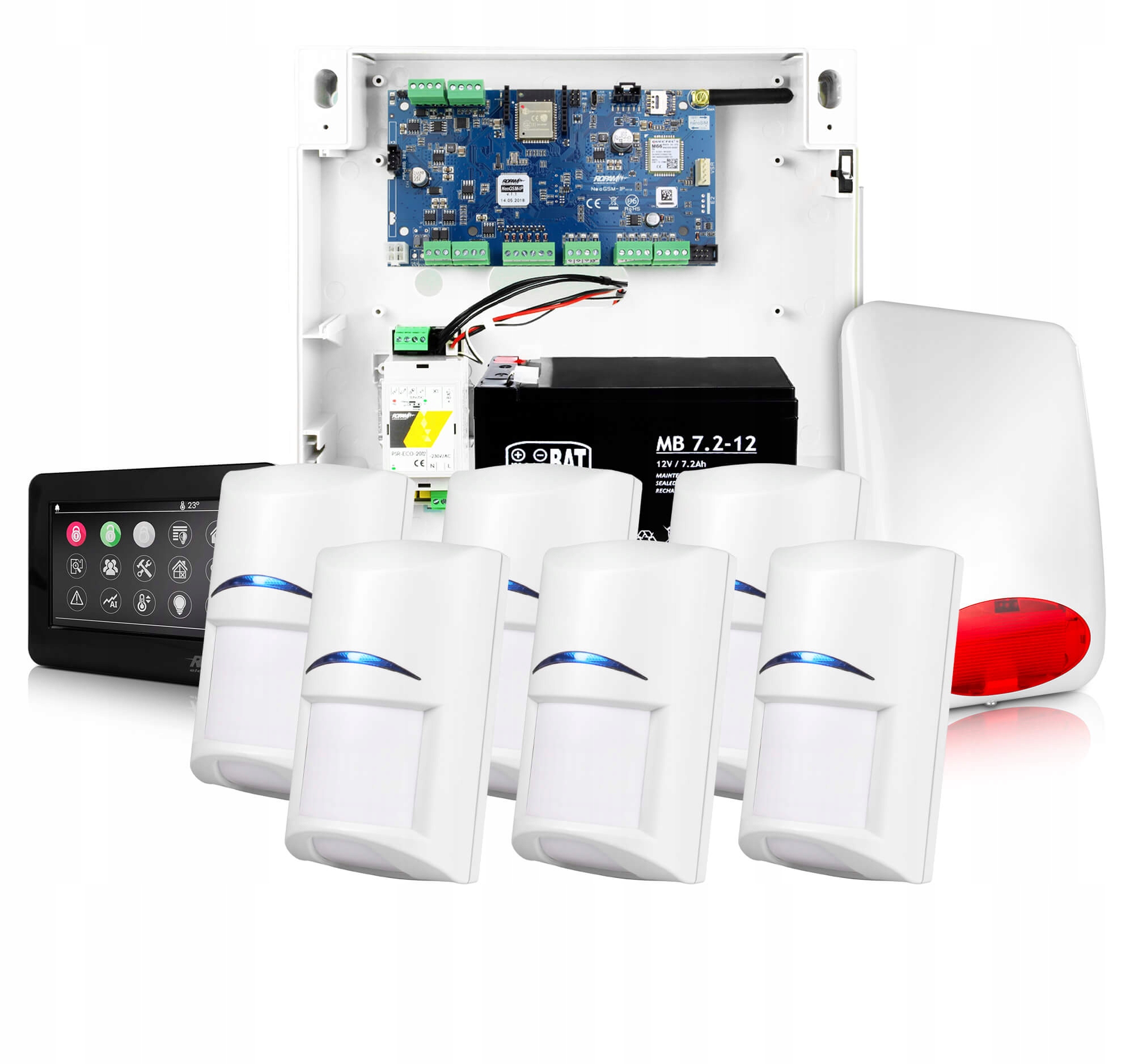 System alarmowy Ropam NeoGSM-IP z 6 czujkami ruchu Bosch TPR-4BS SPL-5010