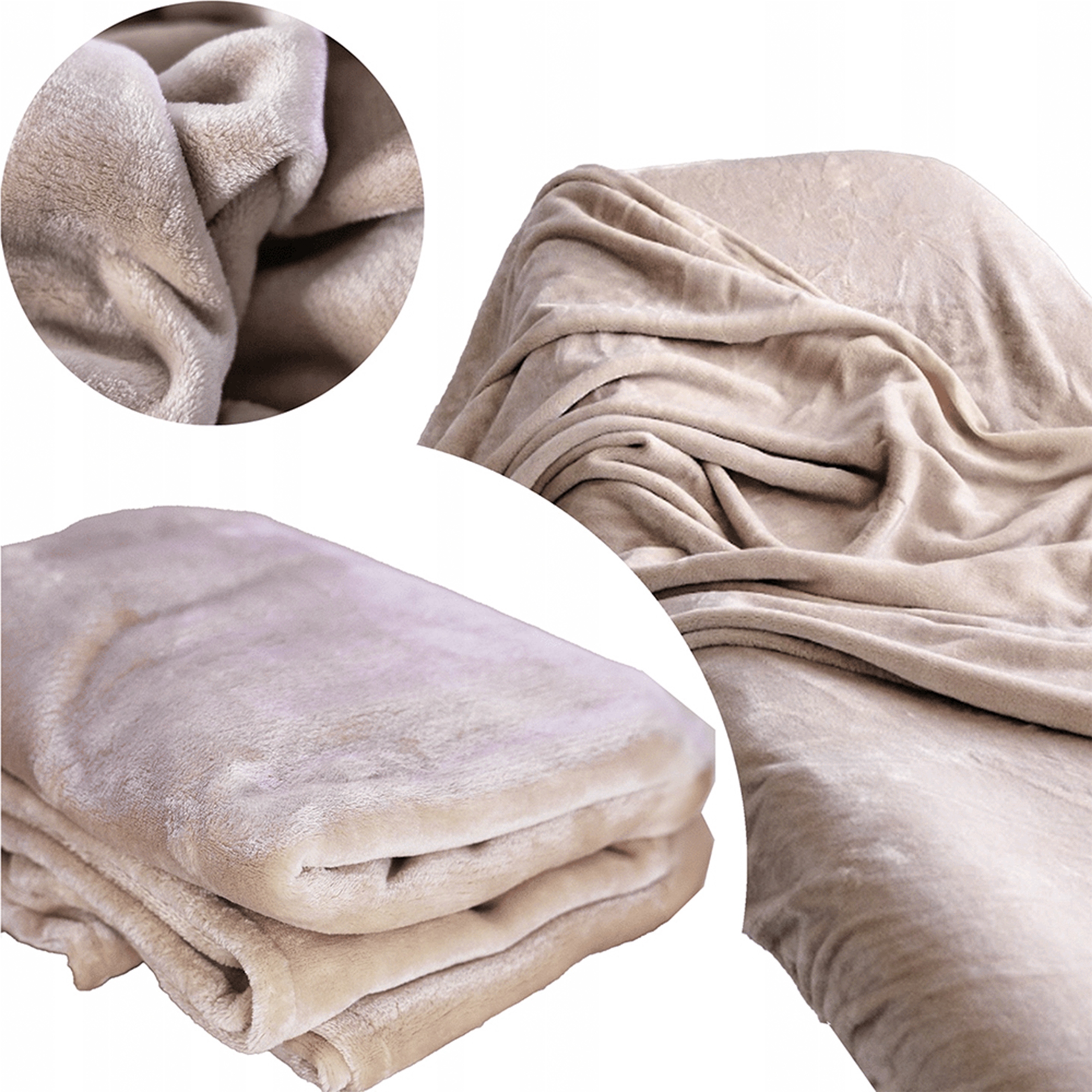 Kocová Přikrývka Na Kosmetické Lůžko 110x180 cm Plyšová Béžová Chila