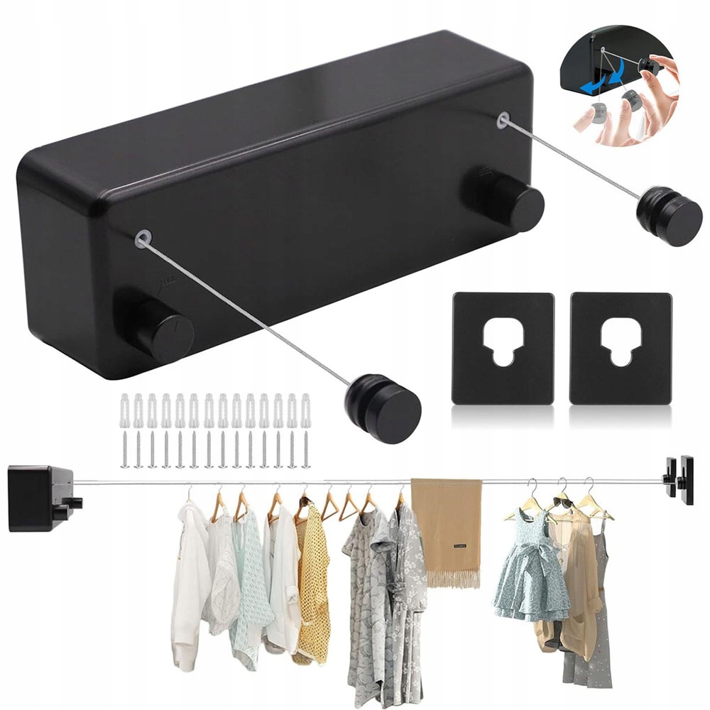 Levně Výsuvná Sušicí Šňůra 4.2M 44LB Nerezová Ocel Montáž Na Stěnu Balkon