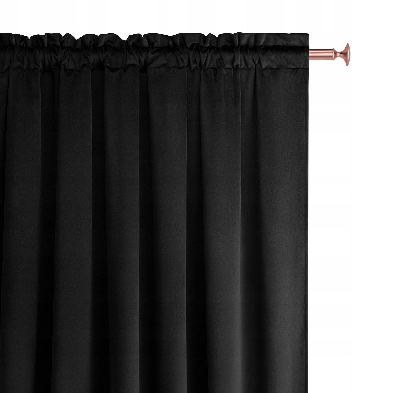 

Zasłona welur na taśmie 140x250 czarna Charmy