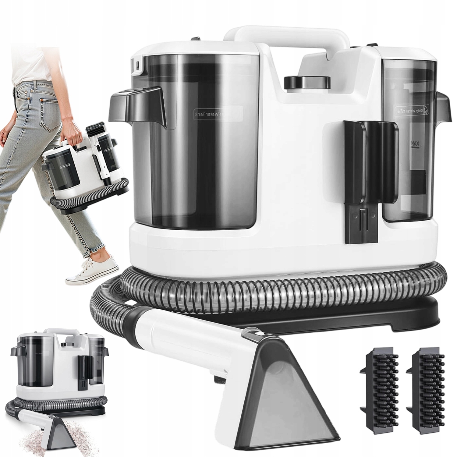 Vysavač 450 W 12 Kpa Nádržky 1800 ML 800 ML Čistič Koberců Sof