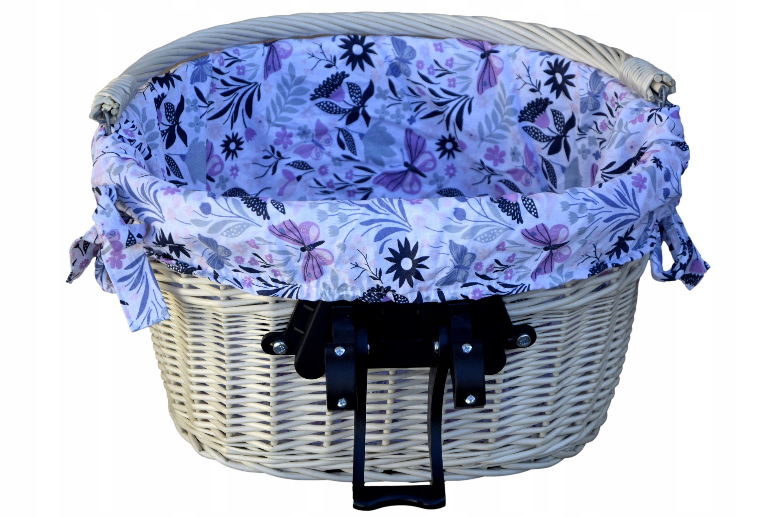 Kosz wiklinowy na Click na rower Koszyk rowerowy na Biały Pl