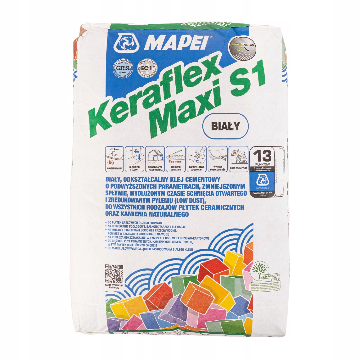 MAPEI KERAFLEX MAXI S1 BIAŁY KLEJ DO PŁYTEK ZAPRAWA ELASTYCZNY 23kg